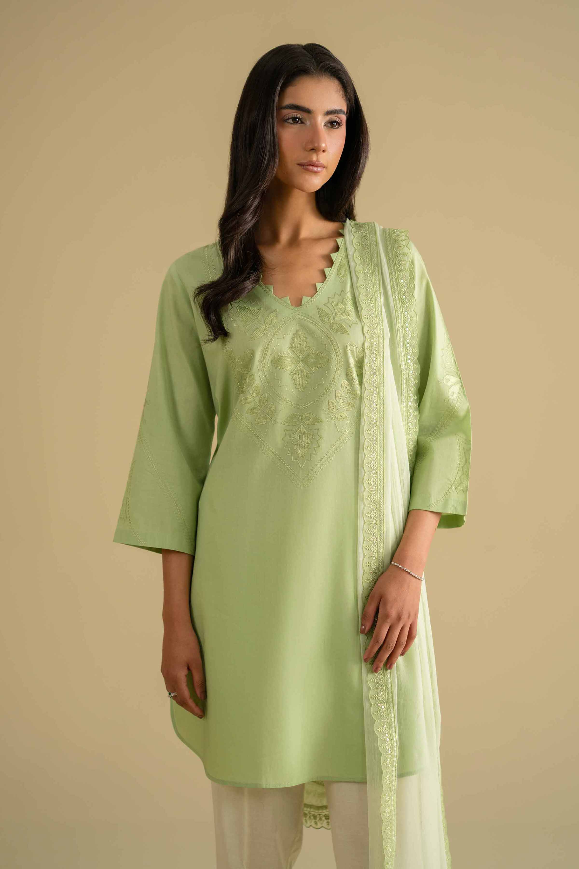 2 Piece - Embroidered Suit - KFE26-23 - Image 7