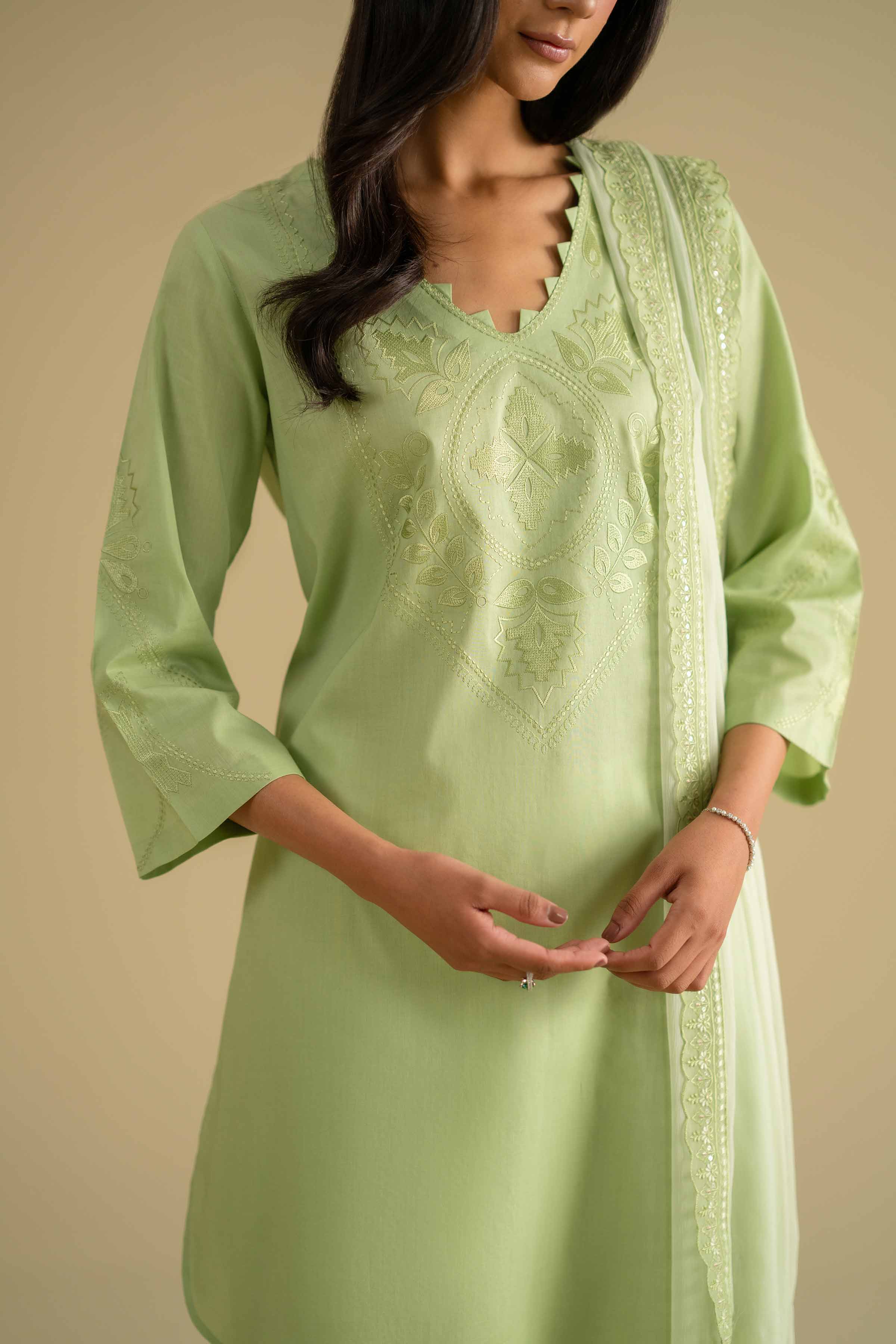 2 Piece - Embroidered Suit - KFE26-23 - Image 8