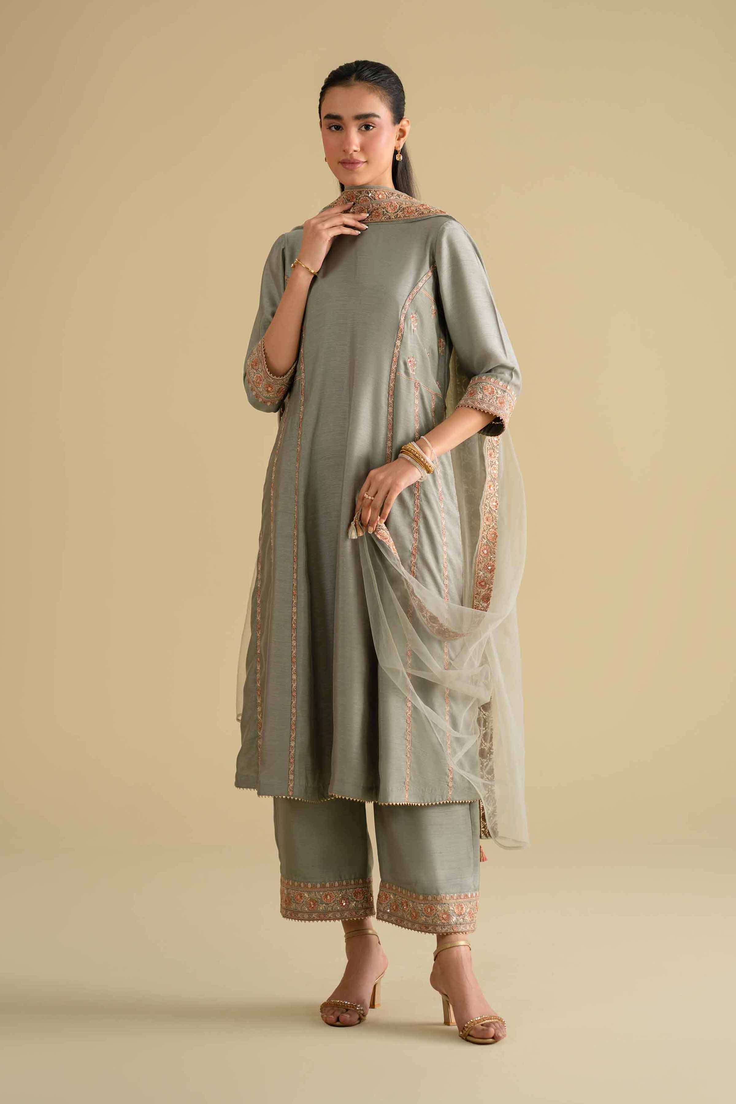 3 Piece - Embroidered Suit - KFE26-233