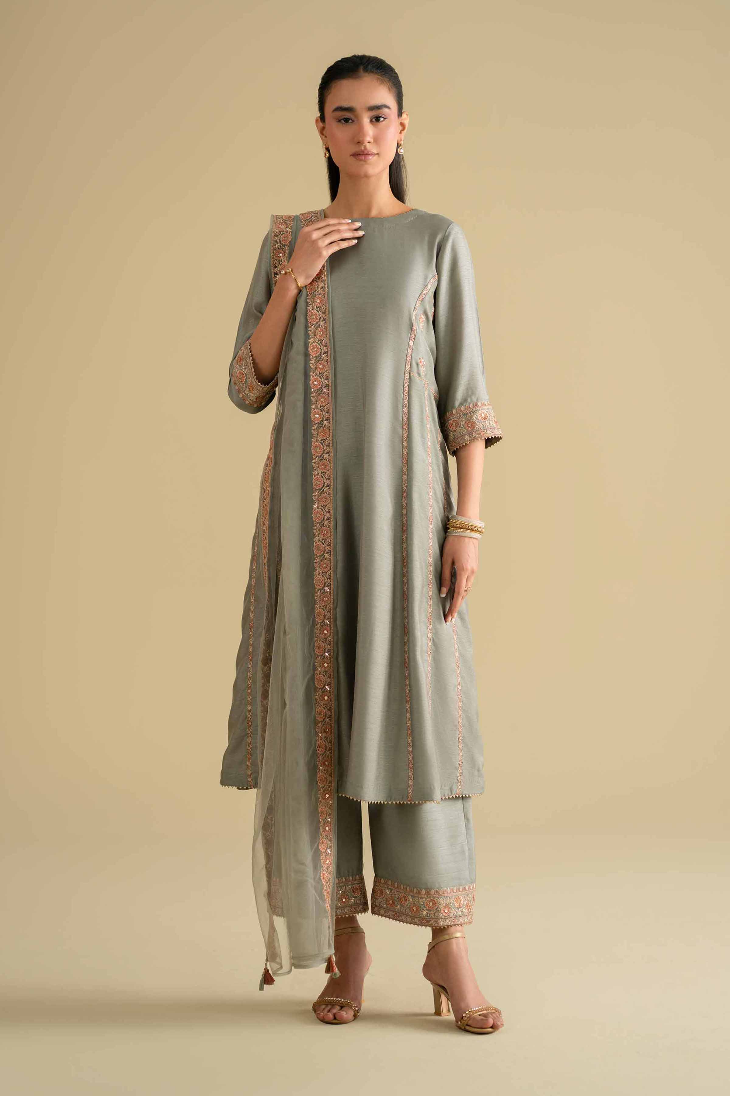 3 Piece - Embroidered Suit - KFE26-233 - Image 5