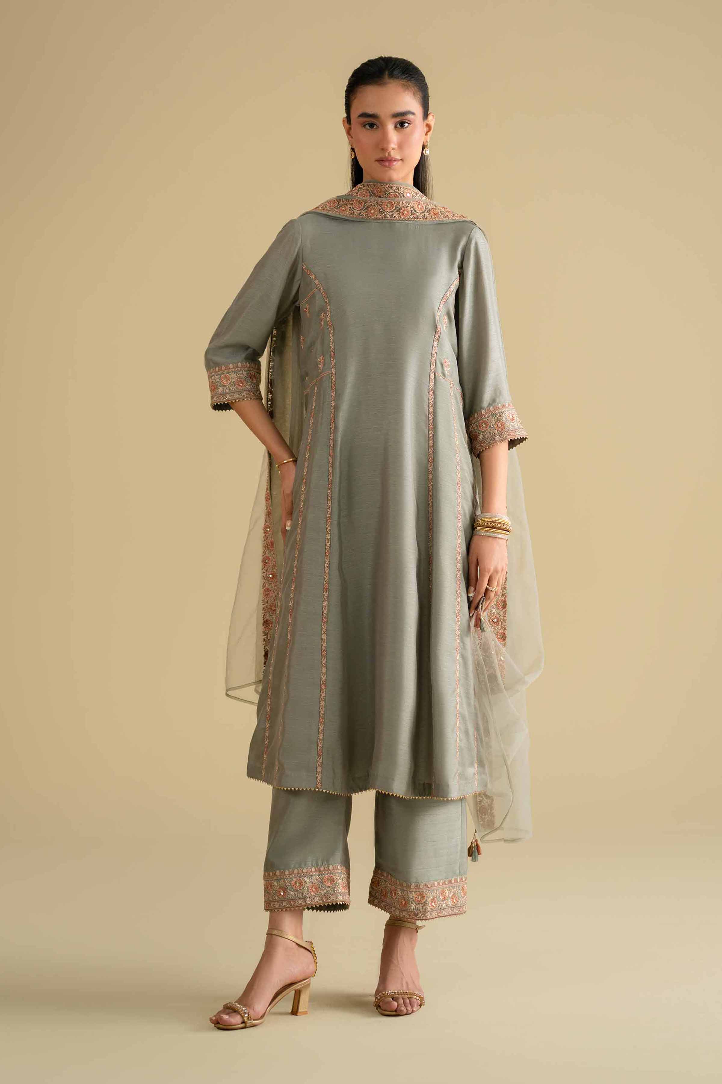3 Piece - Embroidered Suit - KFE26-233 - Image 6