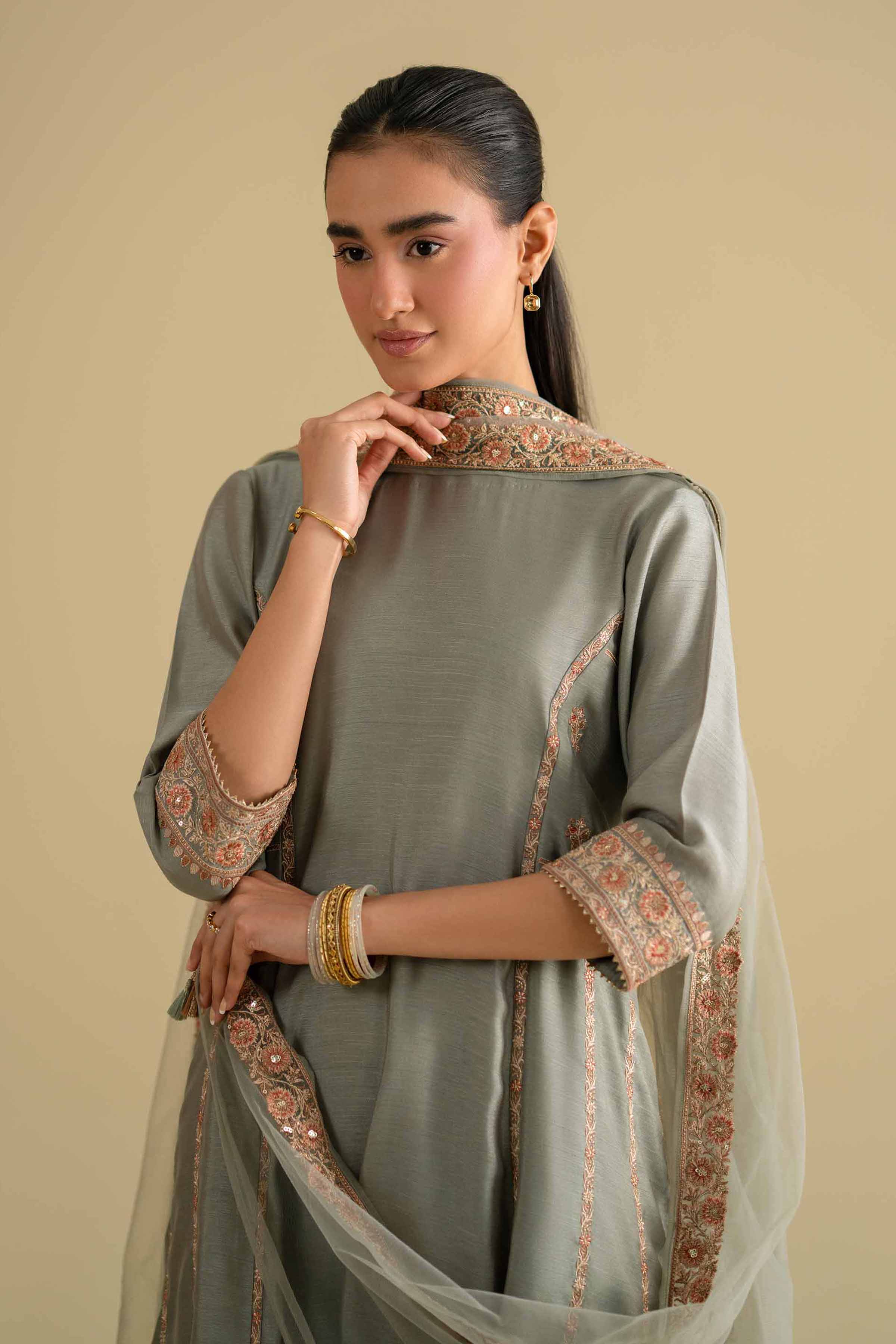 3 Piece - Embroidered Suit - KFE26-233 - Image 7