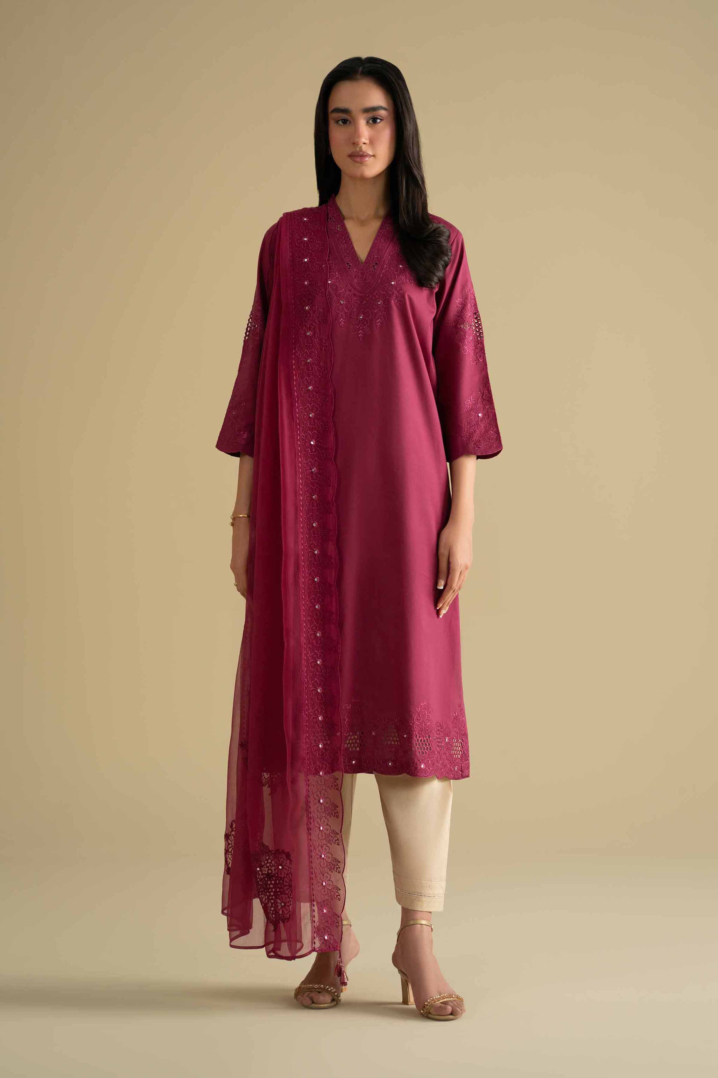 2 Piece - Embroidered Suit - KFE26-24 - Image 3