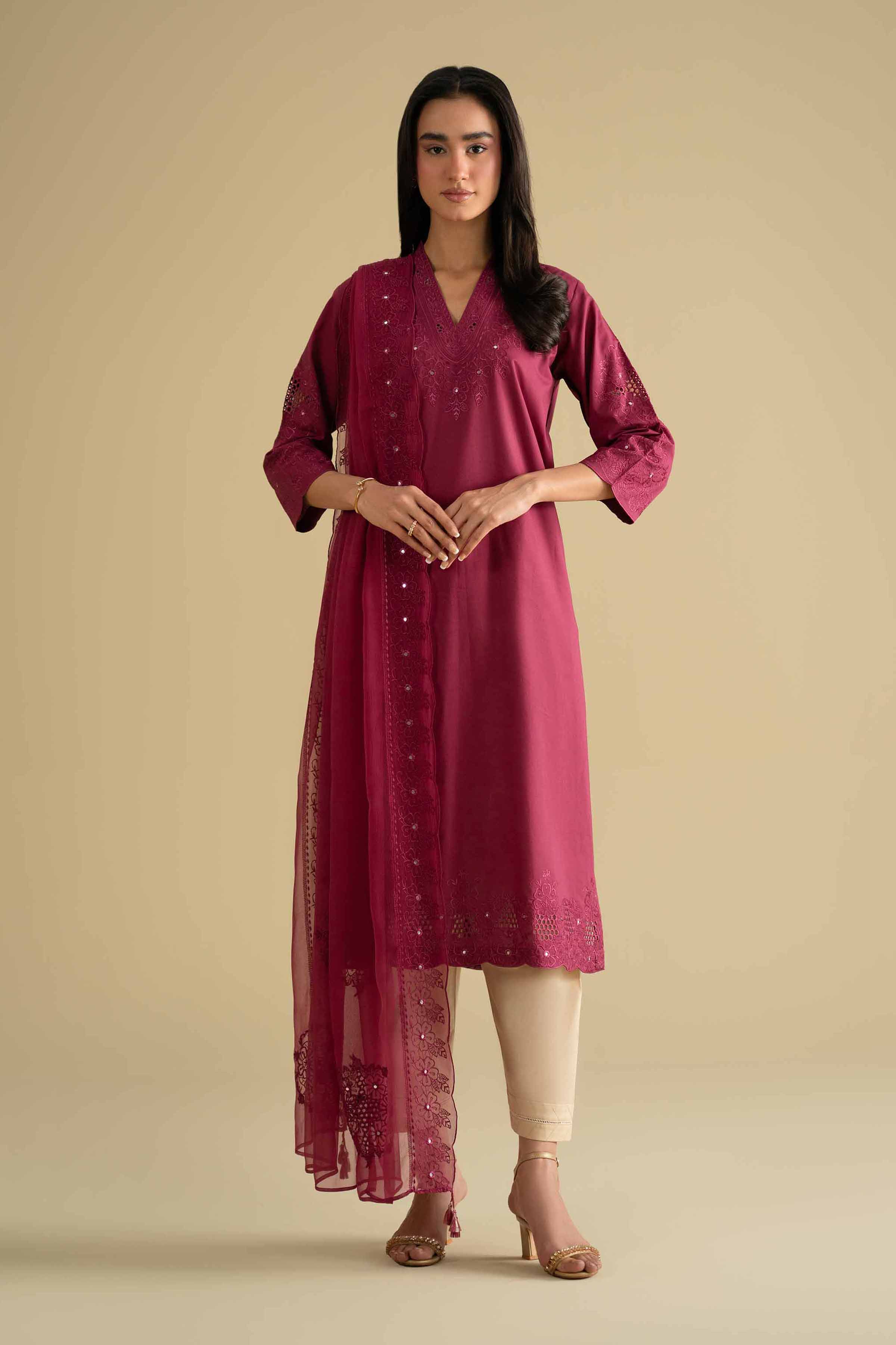 2 Piece - Embroidered Suit - KFE26-24 - Image 5