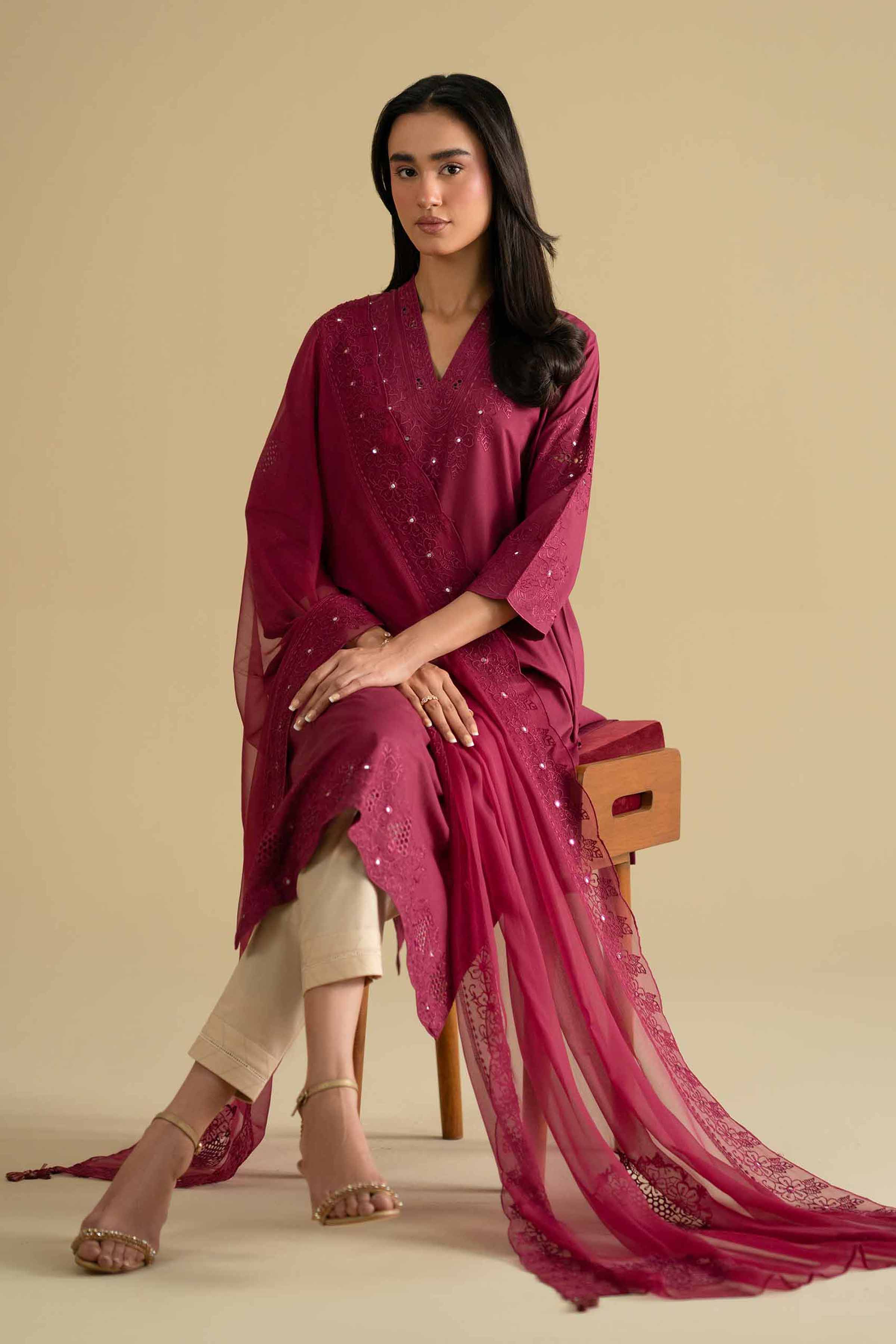 2 Piece - Embroidered Suit - KFE26-24 - Image 6