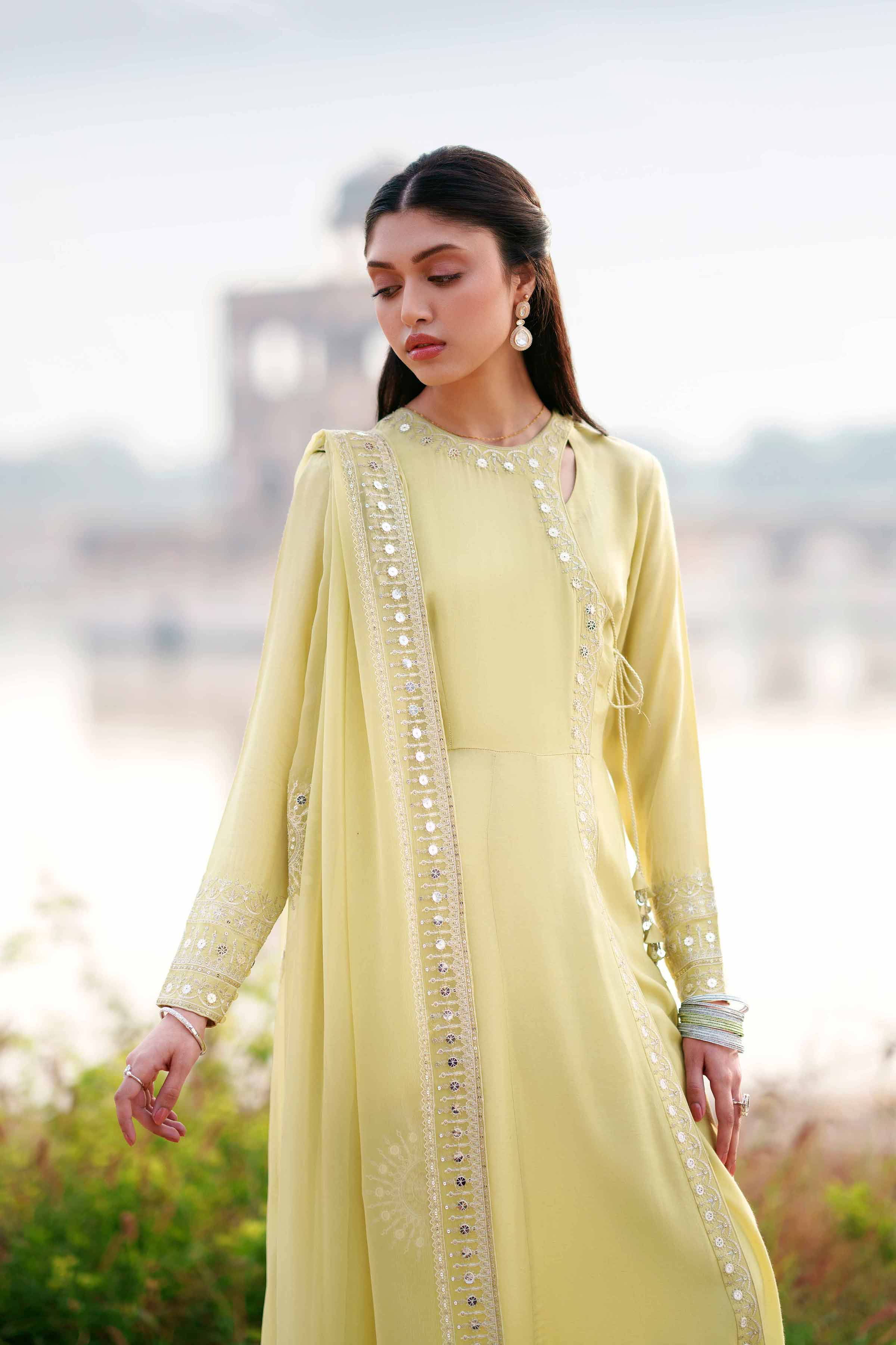 2 Piece - Embroidered Suit - KFE26-25 - Image 3