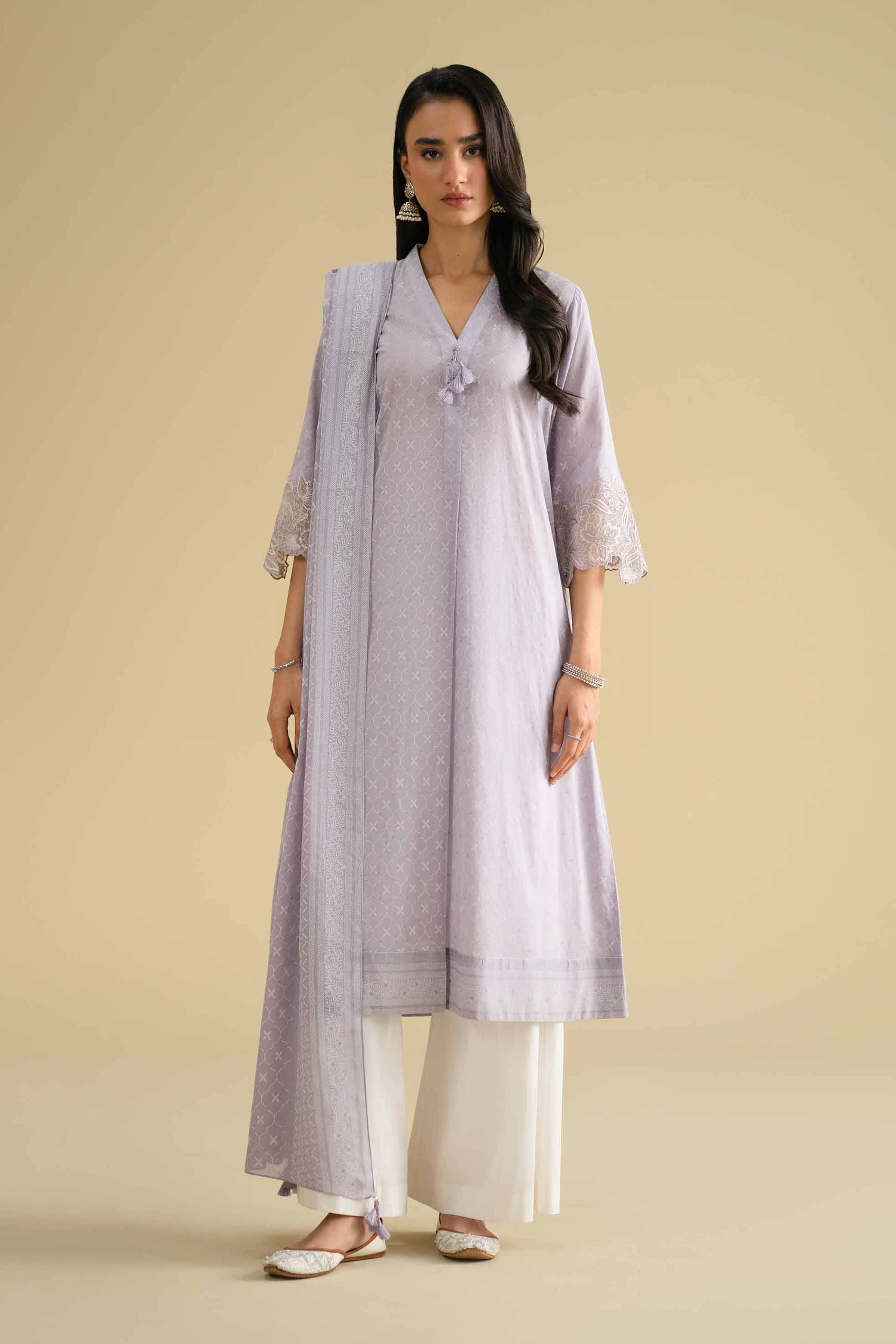 2 Piece - Printed Embroidered Suit - KFE26-28 - Image 2