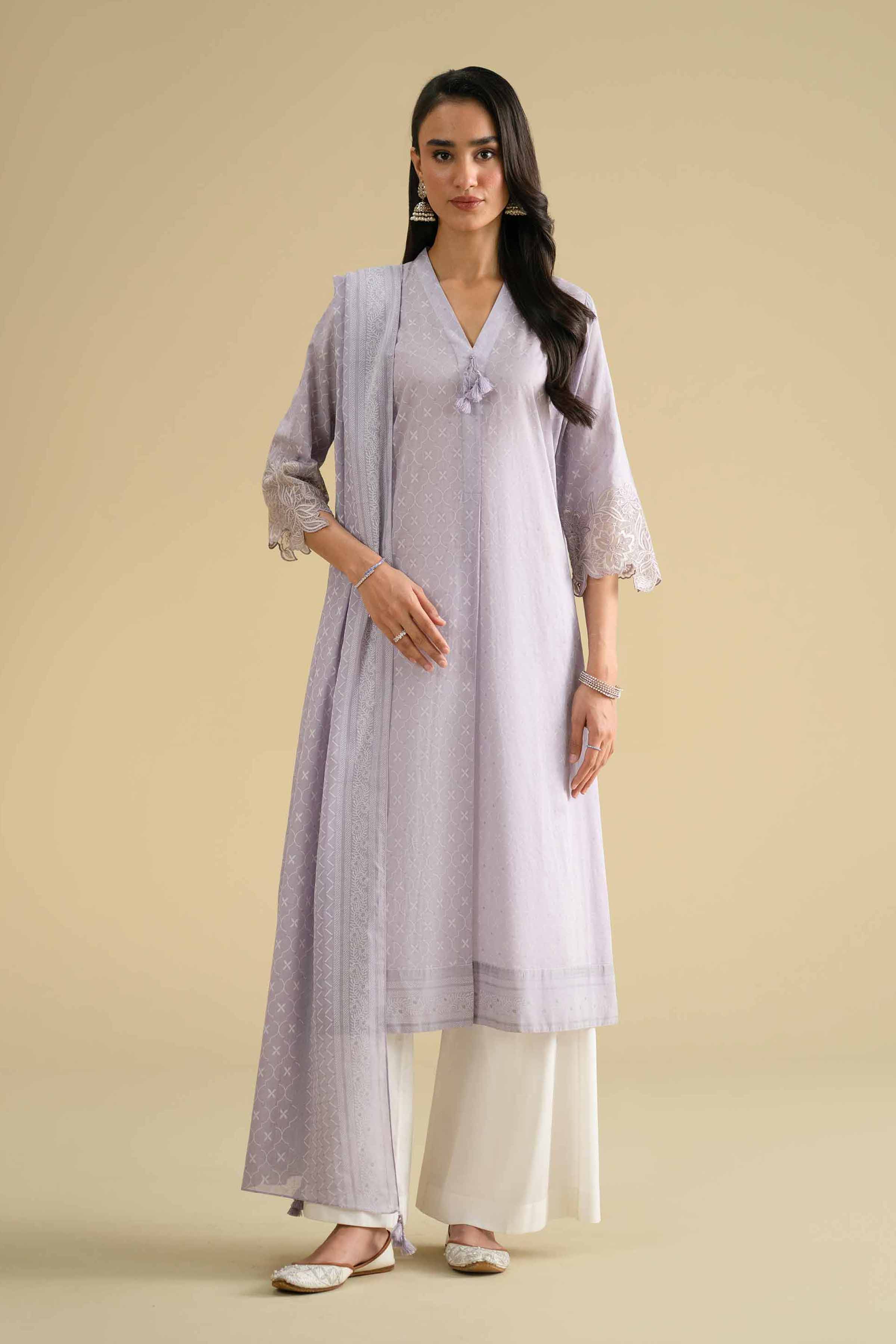 2 Piece - Printed Embroidered Suit - KFE26-28 - Image 5