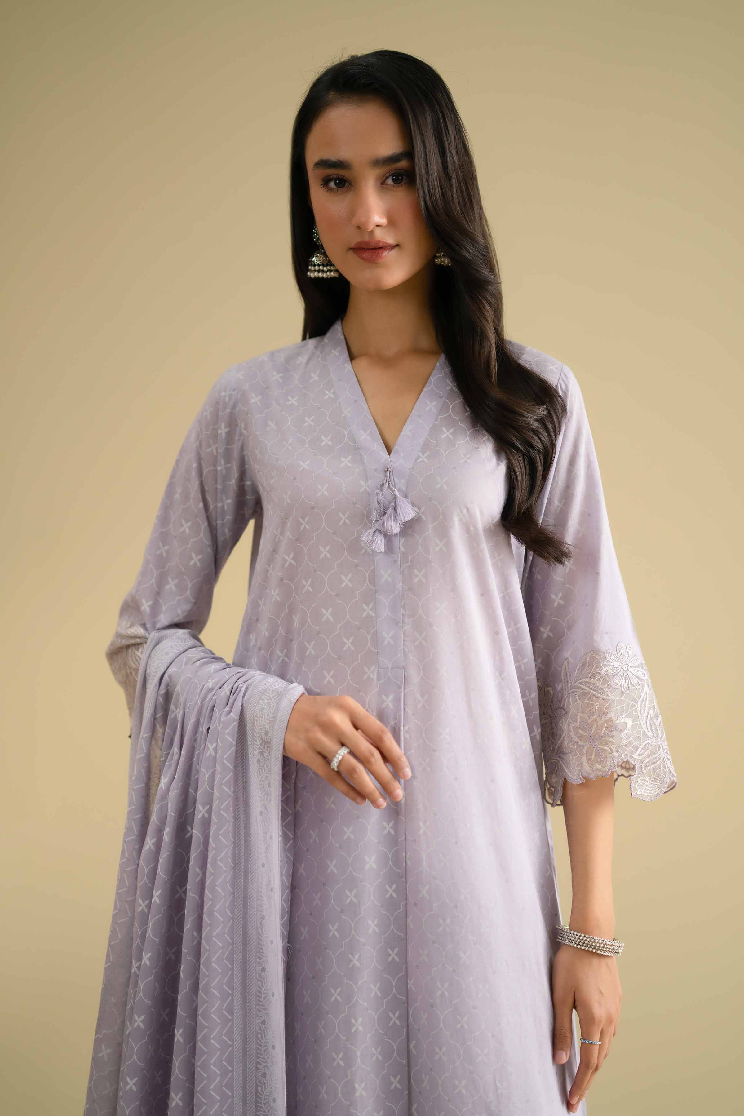 2 Piece - Printed Embroidered Suit - KFE26-28 - Image 8