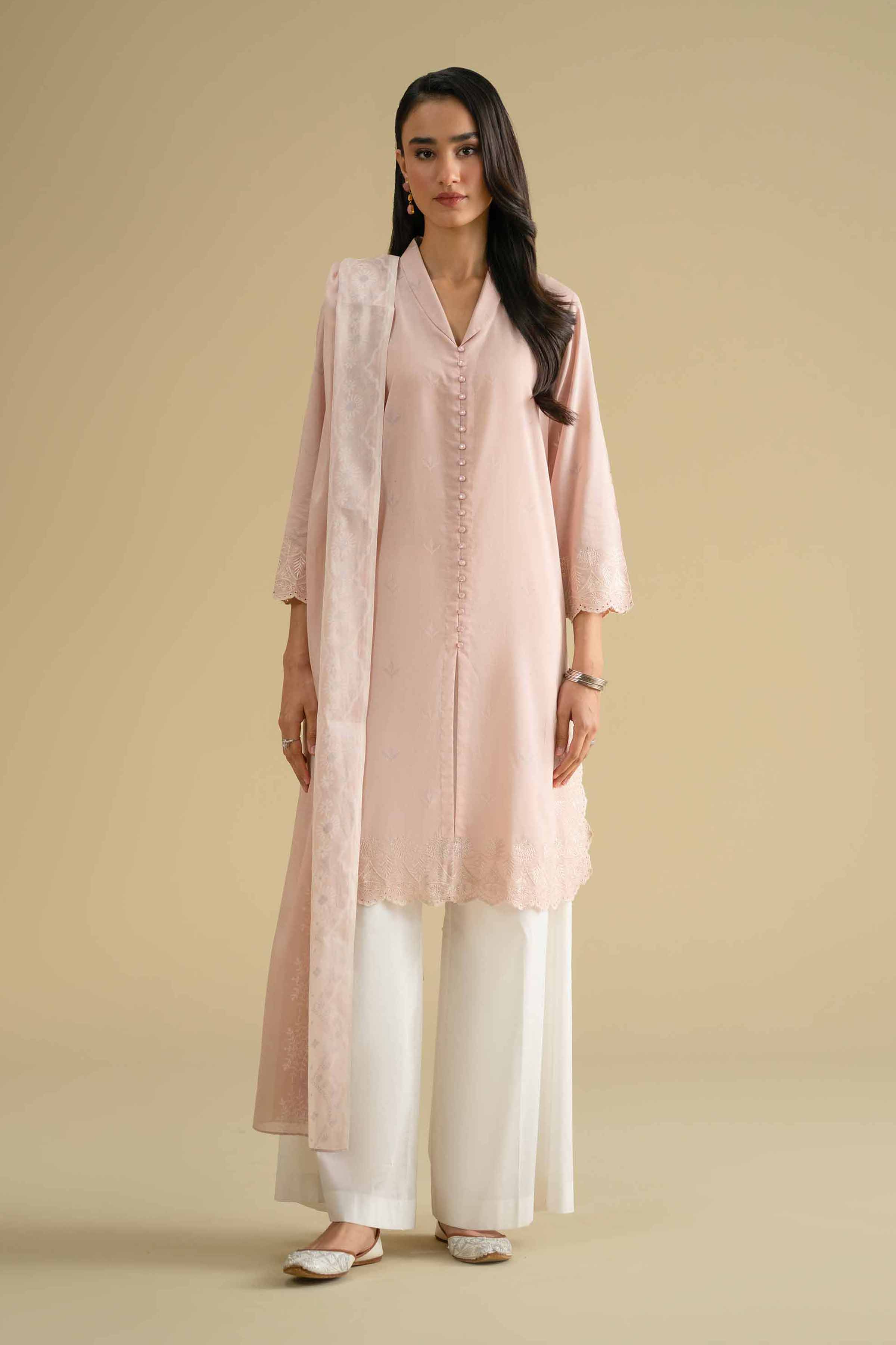2 Piece - Printed Embroidered Suit - KFE26-29 - Image 3