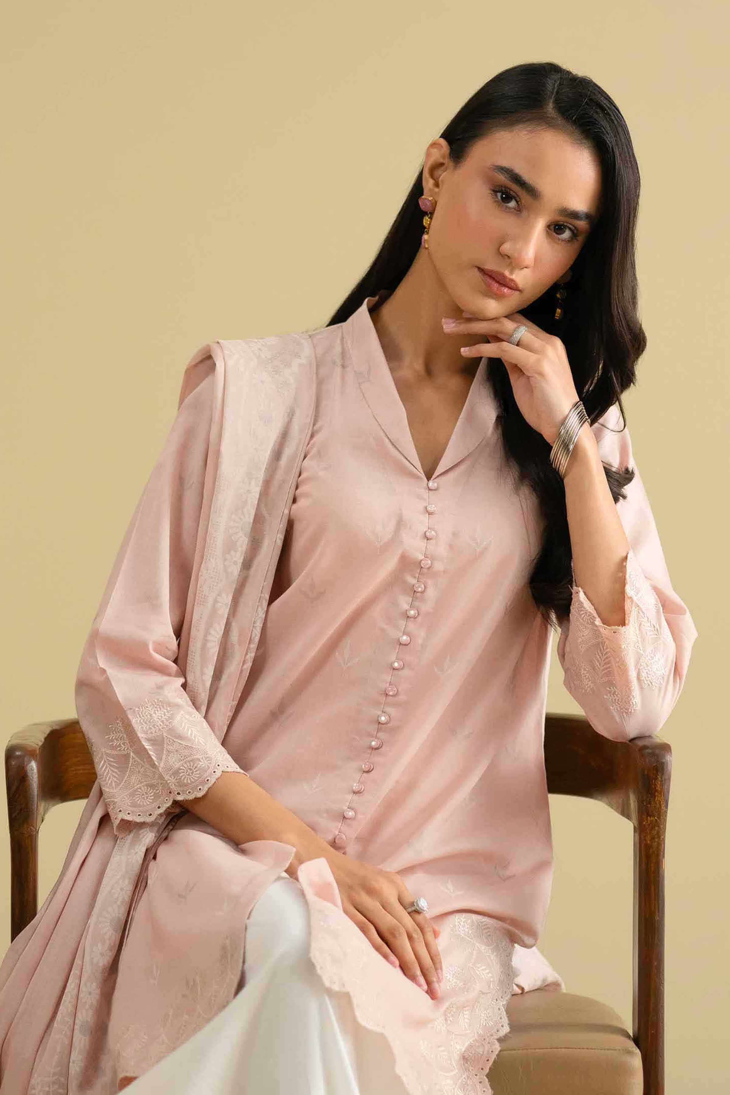 2 Piece - Printed Embroidered Suit - KFE26-29 - Image 6