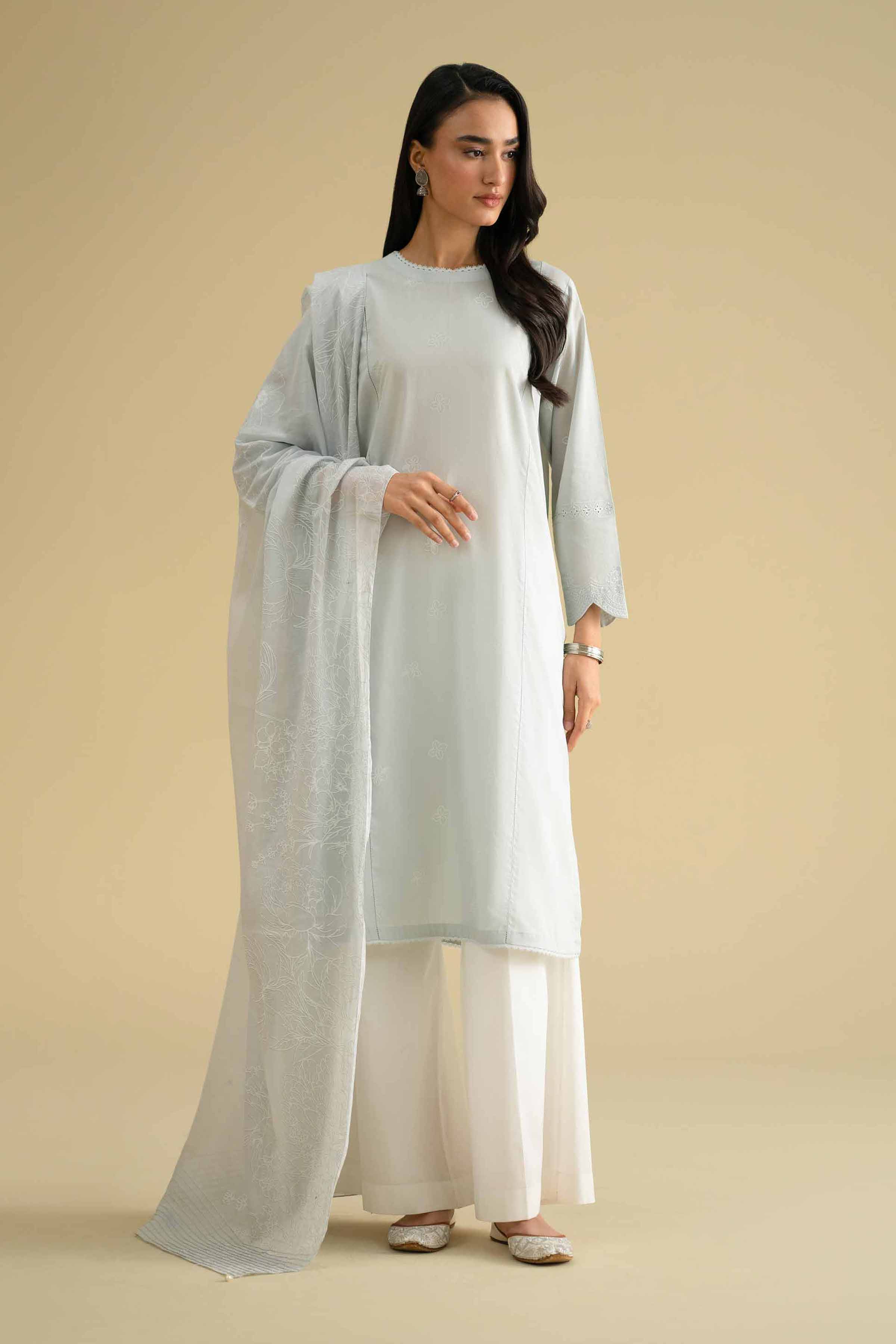 2 Piece - Printed Embroidered Suit - KFE26-30 - Image 5