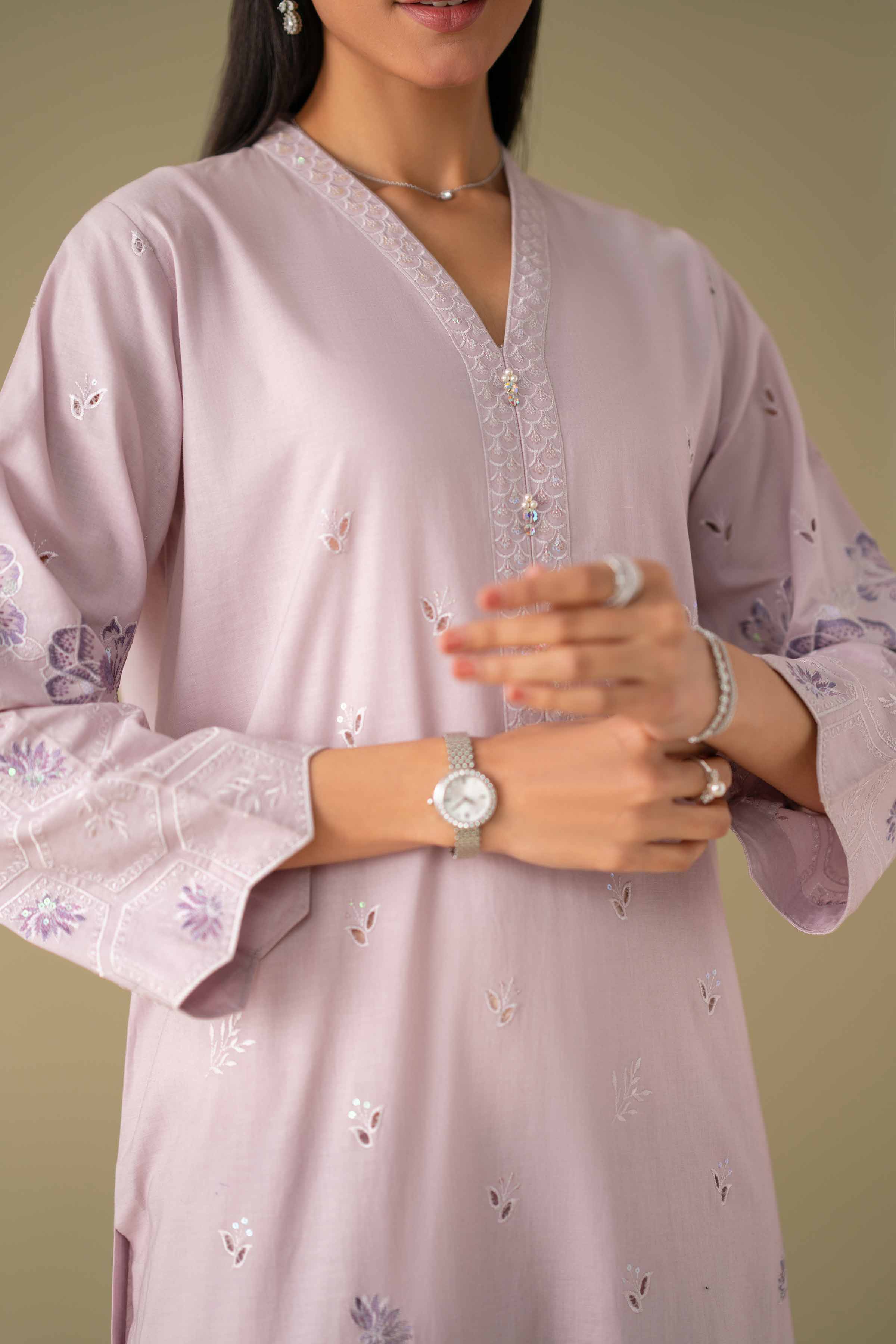 2 Piece - Embroidered Suit - KFE26-34 - Image 7