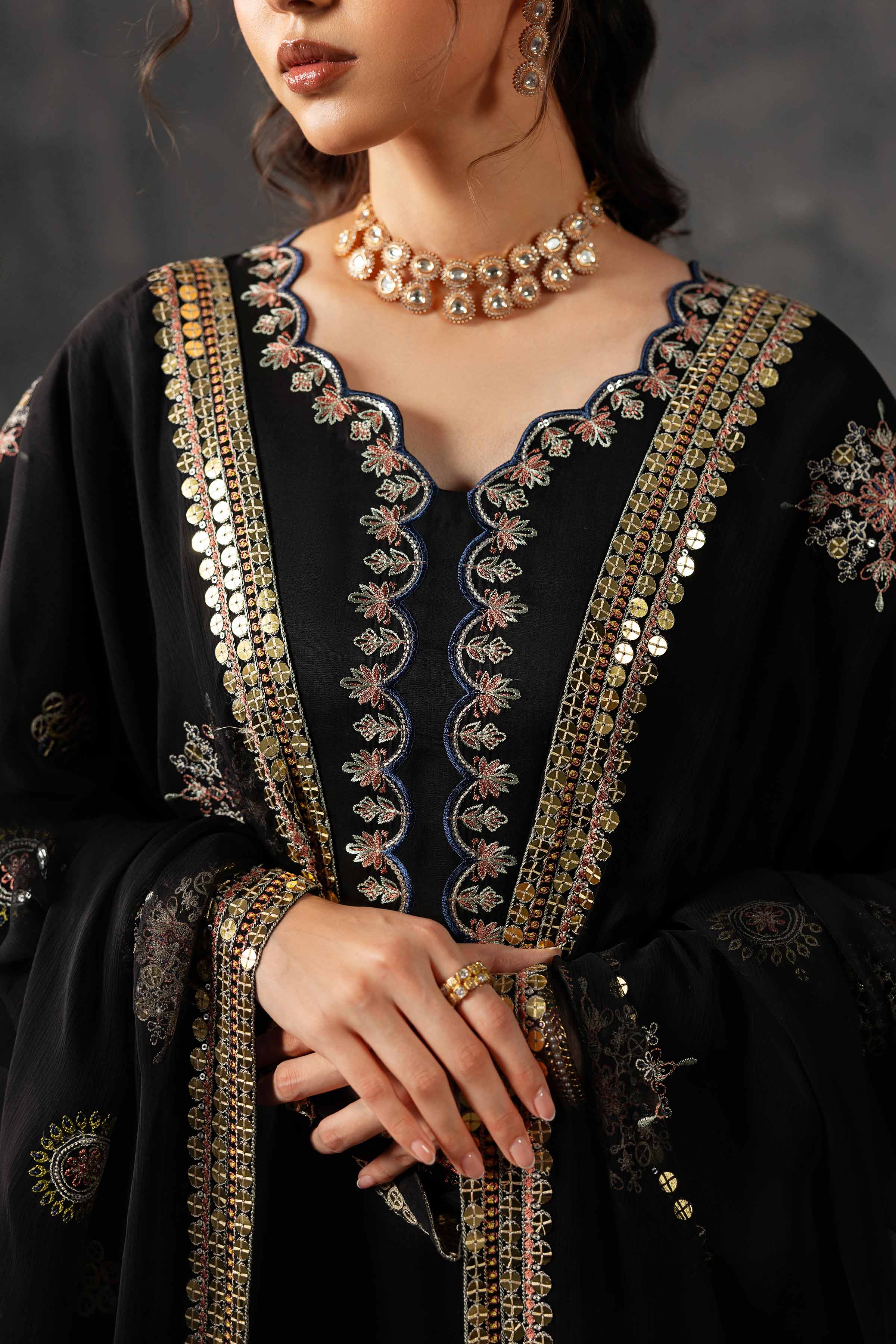 3 Piece - Embroidered Suit - KFE26-35 - Image 7
