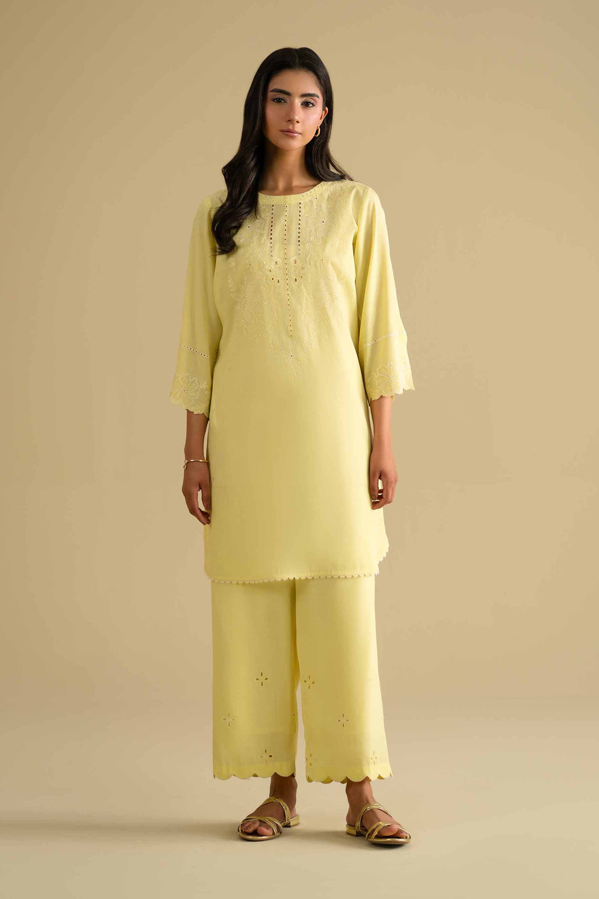 2 Piece - Embroidered Suit - KFE26-39 - Image 3