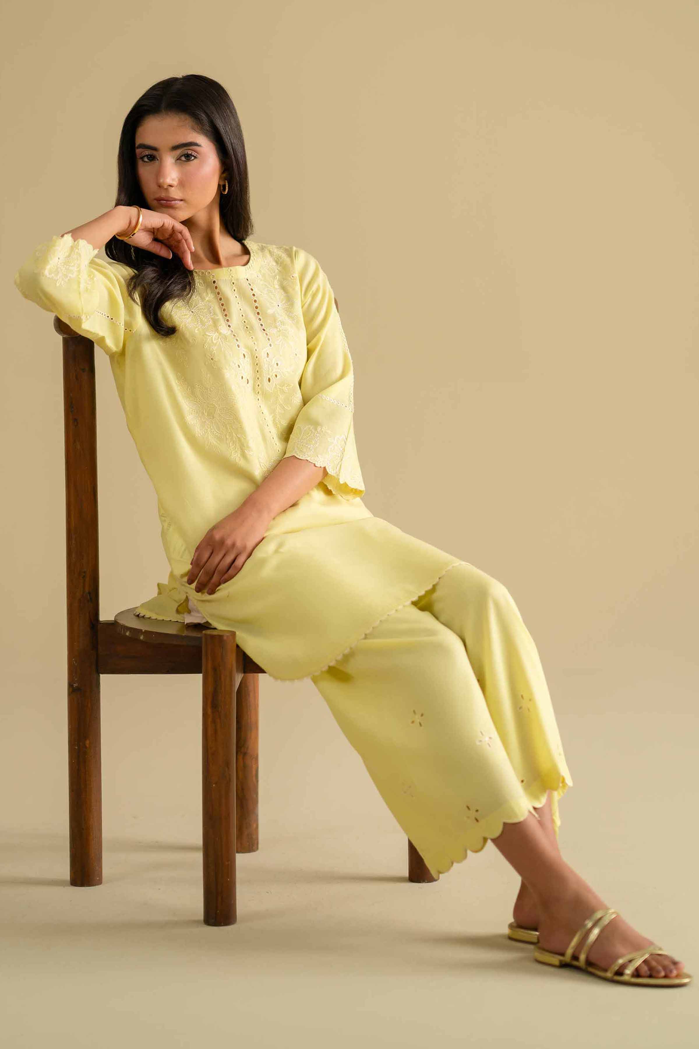2 Piece - Embroidered Suit - KFE26-39 - Image 5