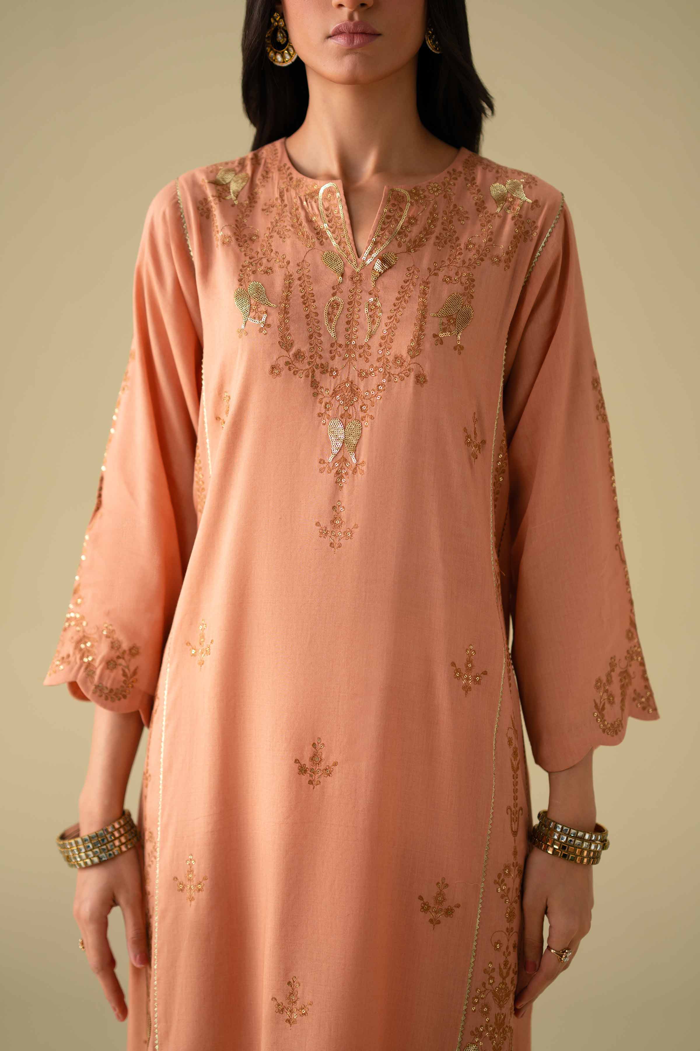 2 Piece - Embroidered Suit - KFE26-40 - Image 7