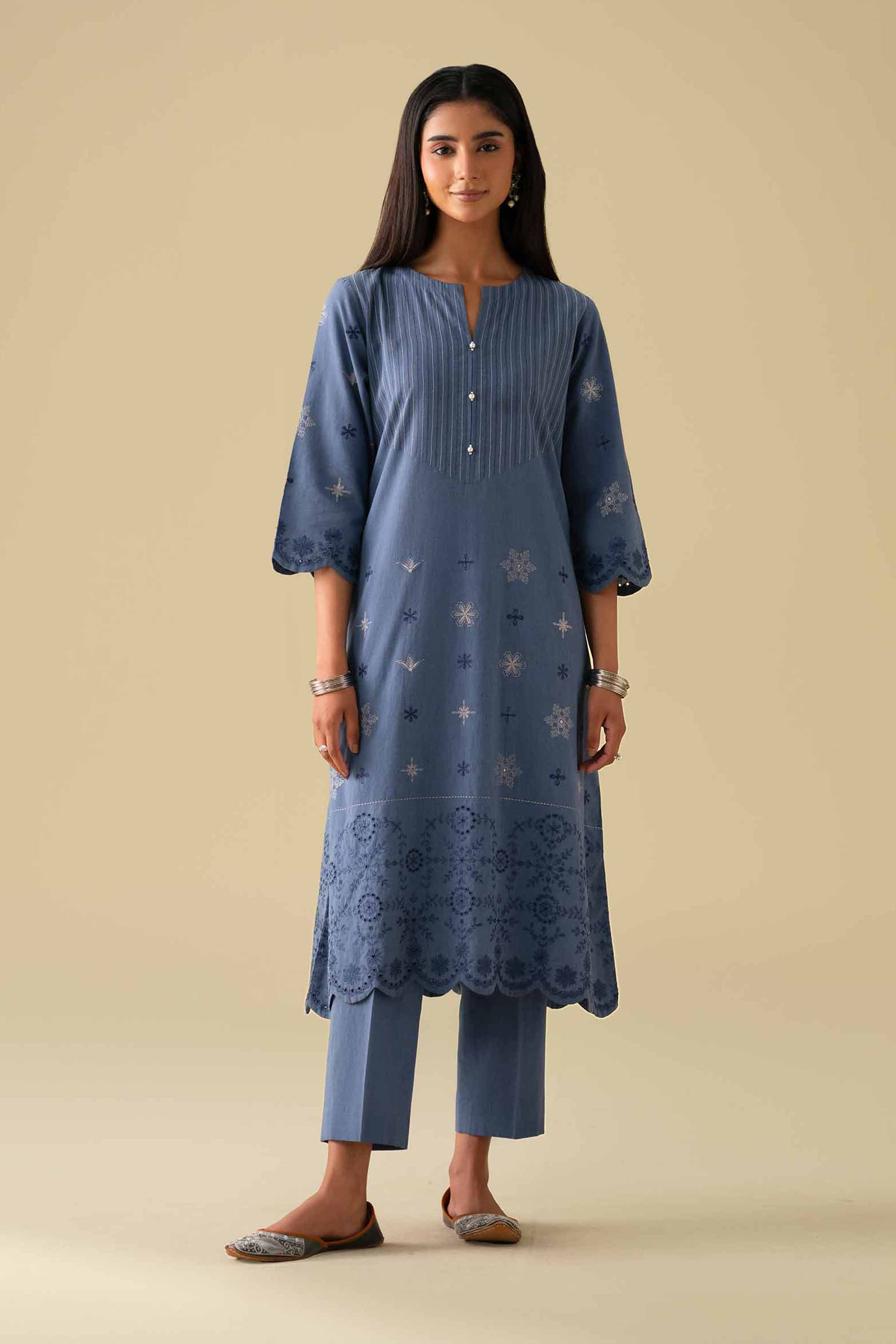 2 Piece - Embroidered Suit - KFE26-42 - Image 6