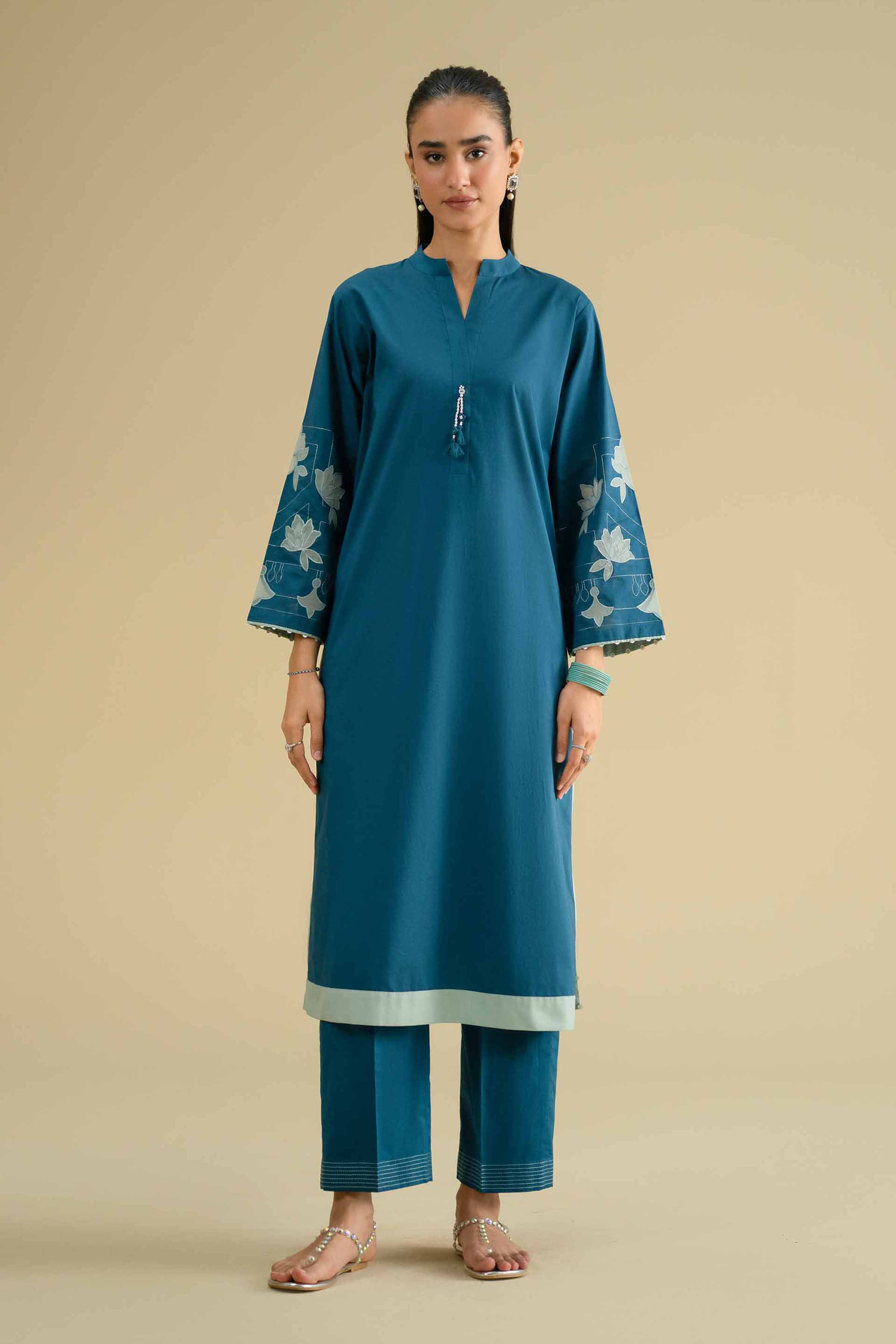 2 Piece - Embroidered Suit - KFE26-45 - Image 3