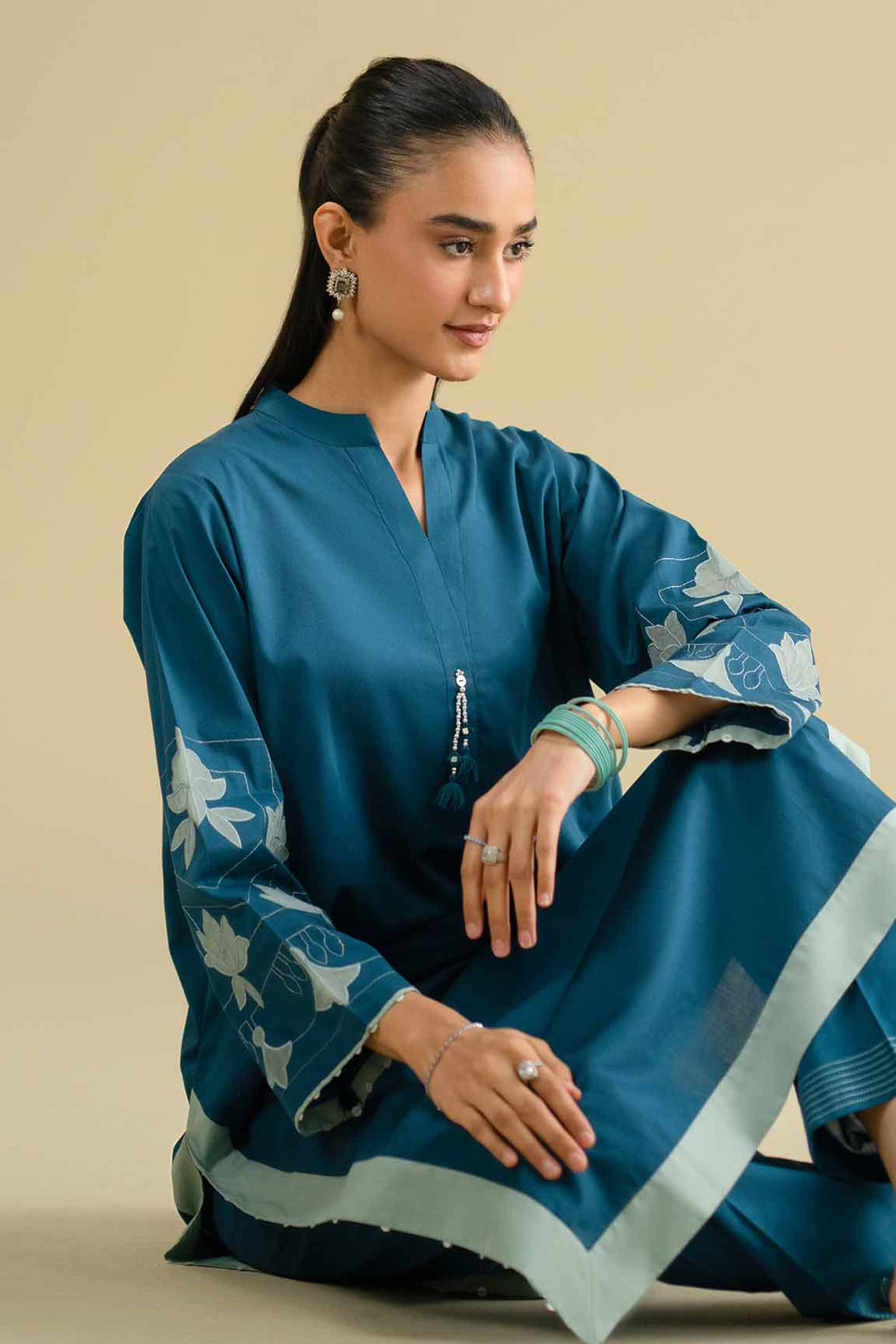 2 Piece - Embroidered Suit - KFE26-45 - Image 6