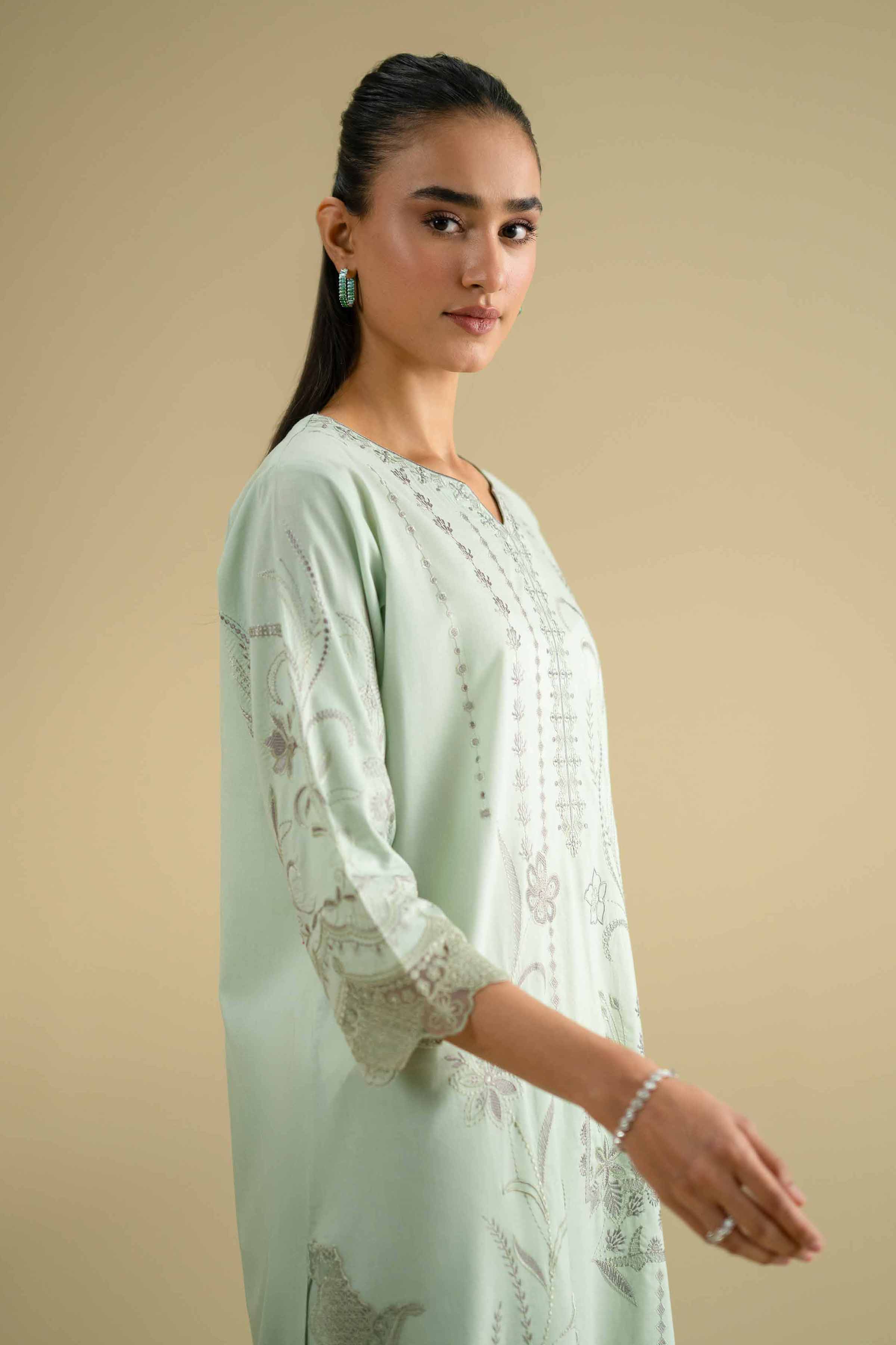 2 Piece - Embroidered Suit - KFE26-47 - Image 4