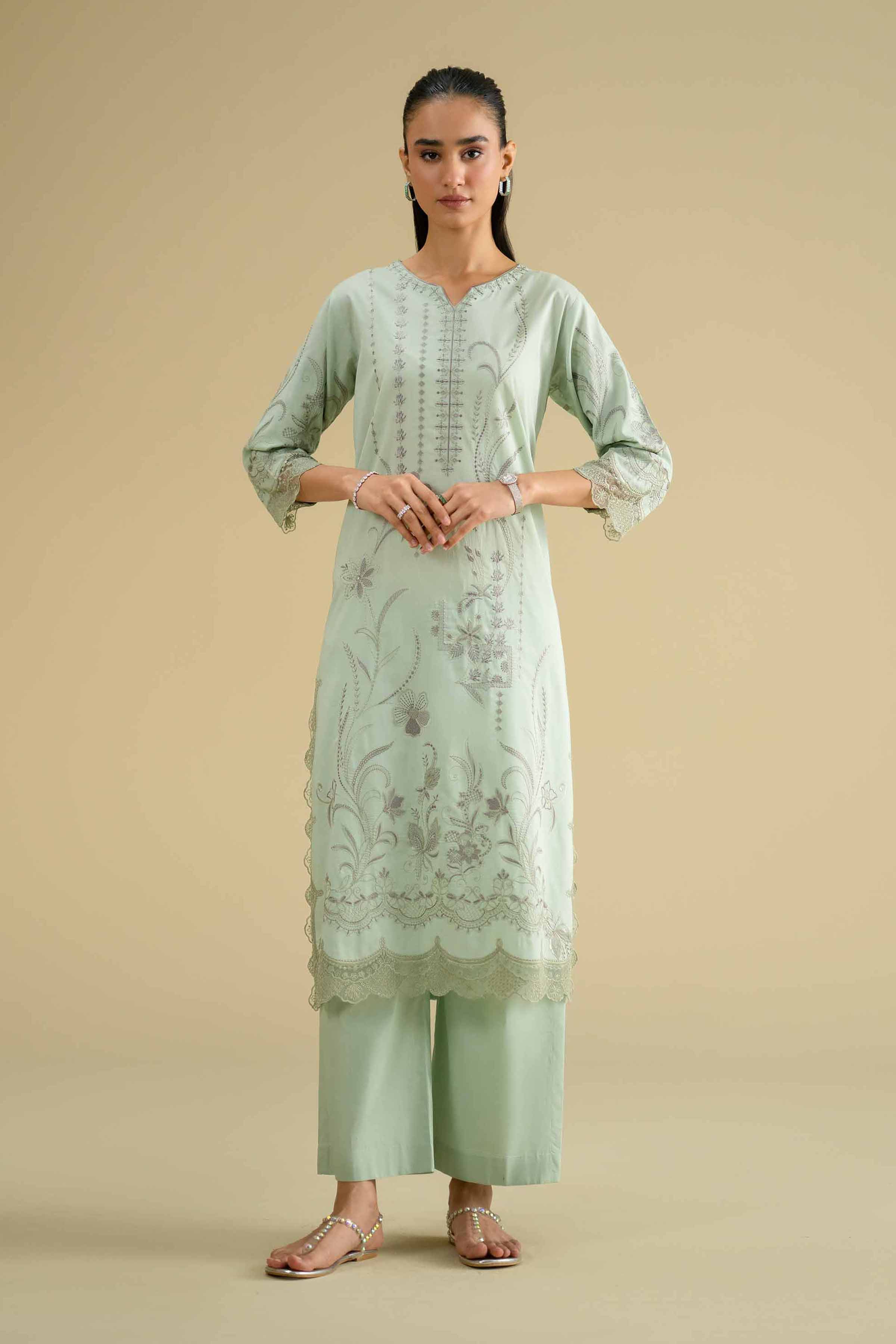 2 Piece - Embroidered Suit - KFE26-47 - Image 6