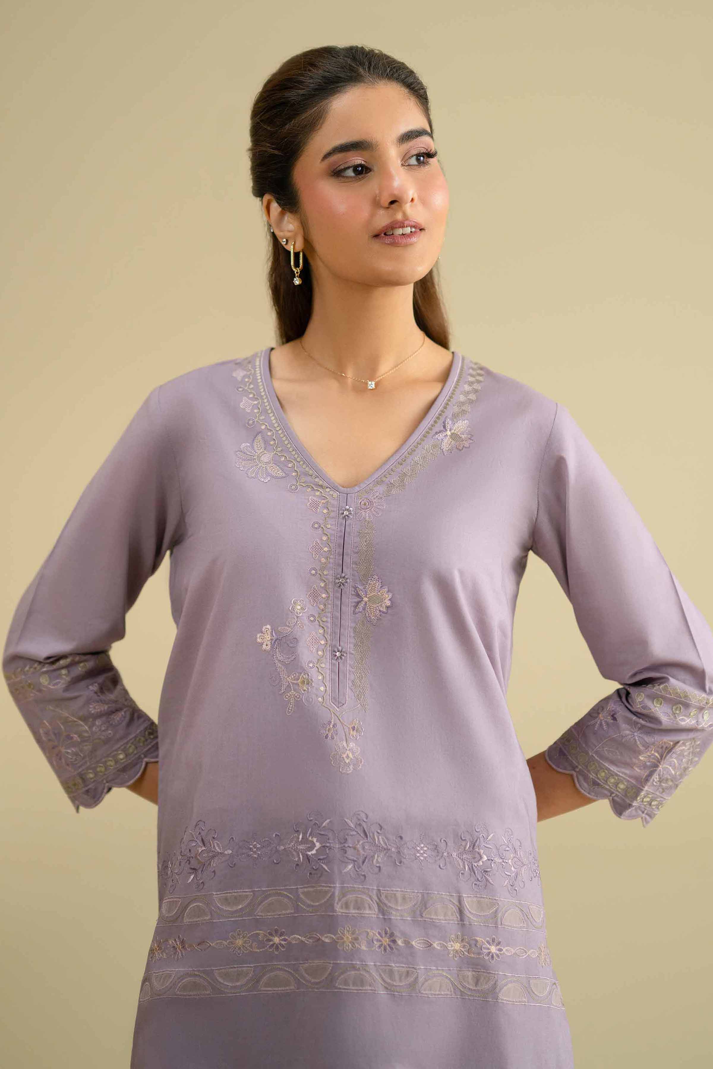 2 Piece - Embroidered Suit - KFE26-52 - Image 3