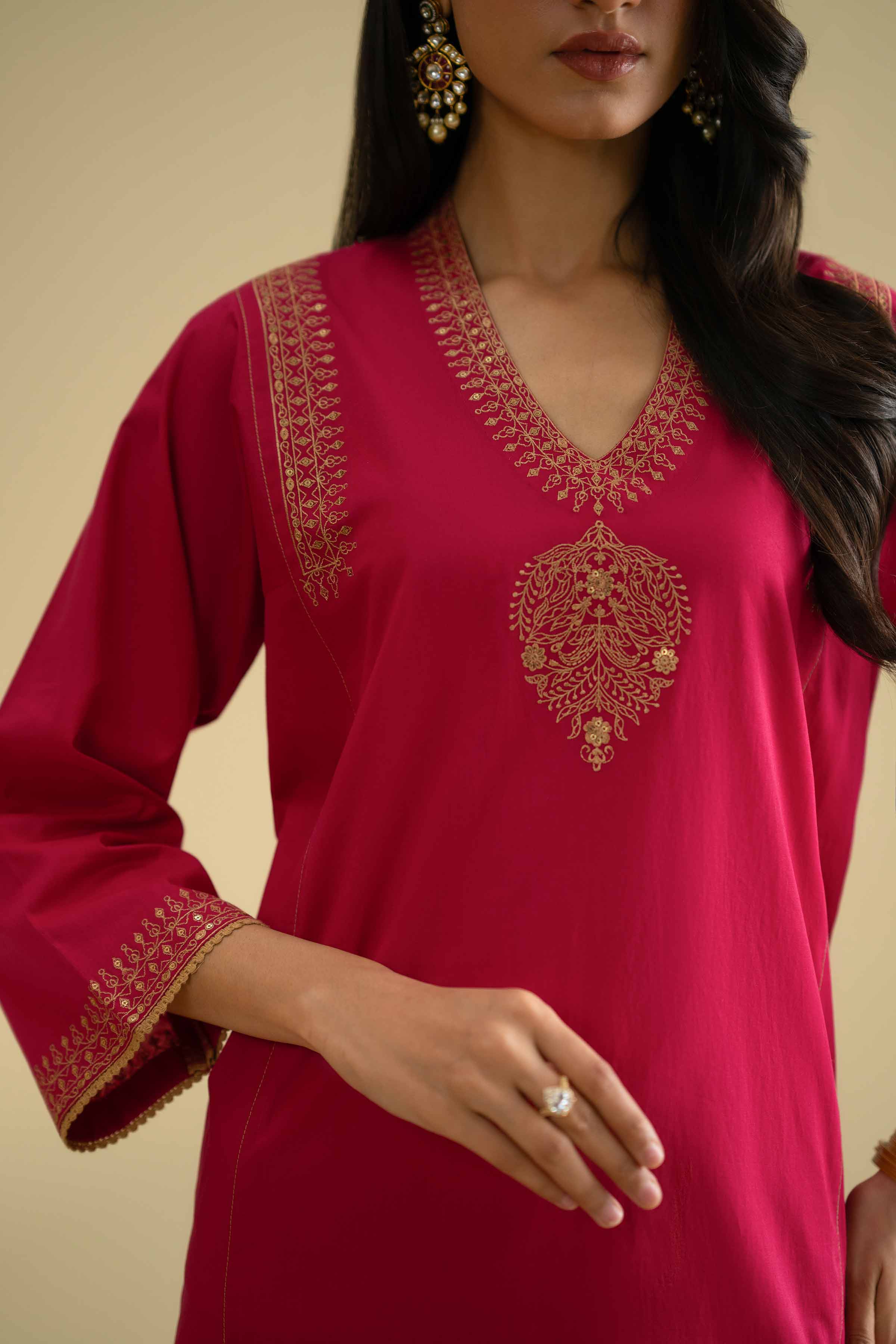 2 Piece - Embroidered Suit - KFE26-53 - Image 7