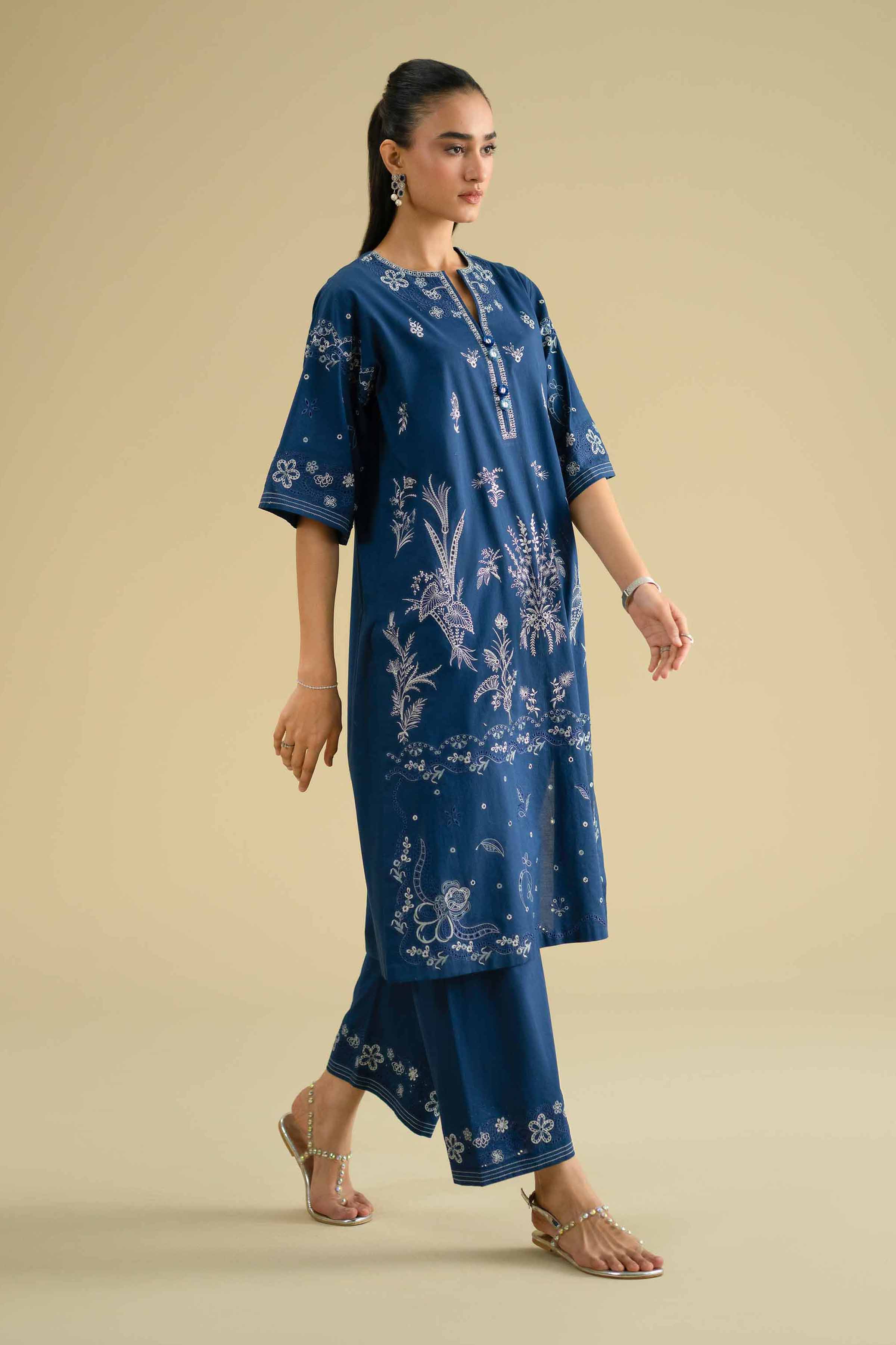 2 Piece - Embroidered Suit - KFE26-54 - Image 4