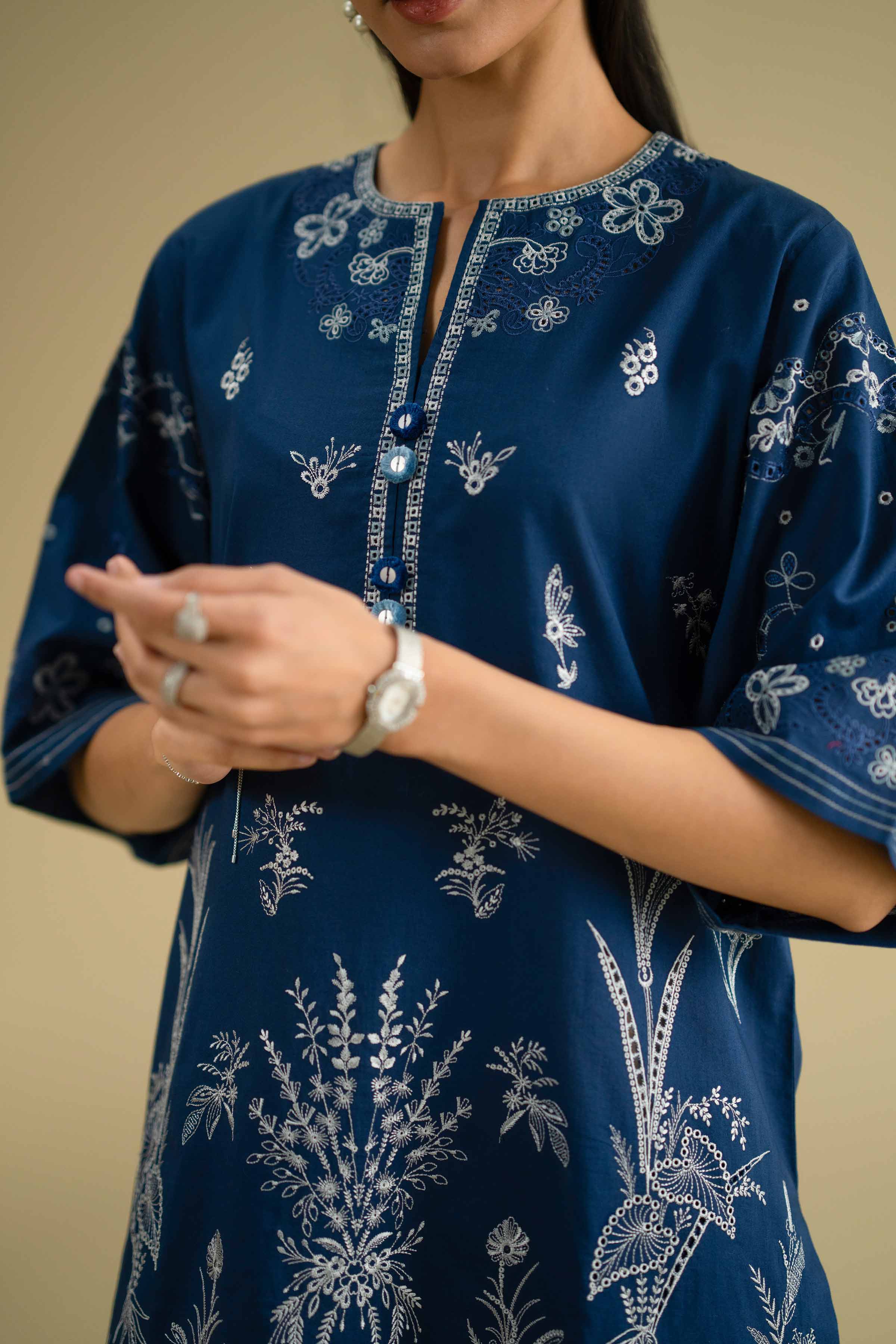 2 Piece - Embroidered Suit - KFE26-54 - Image 5