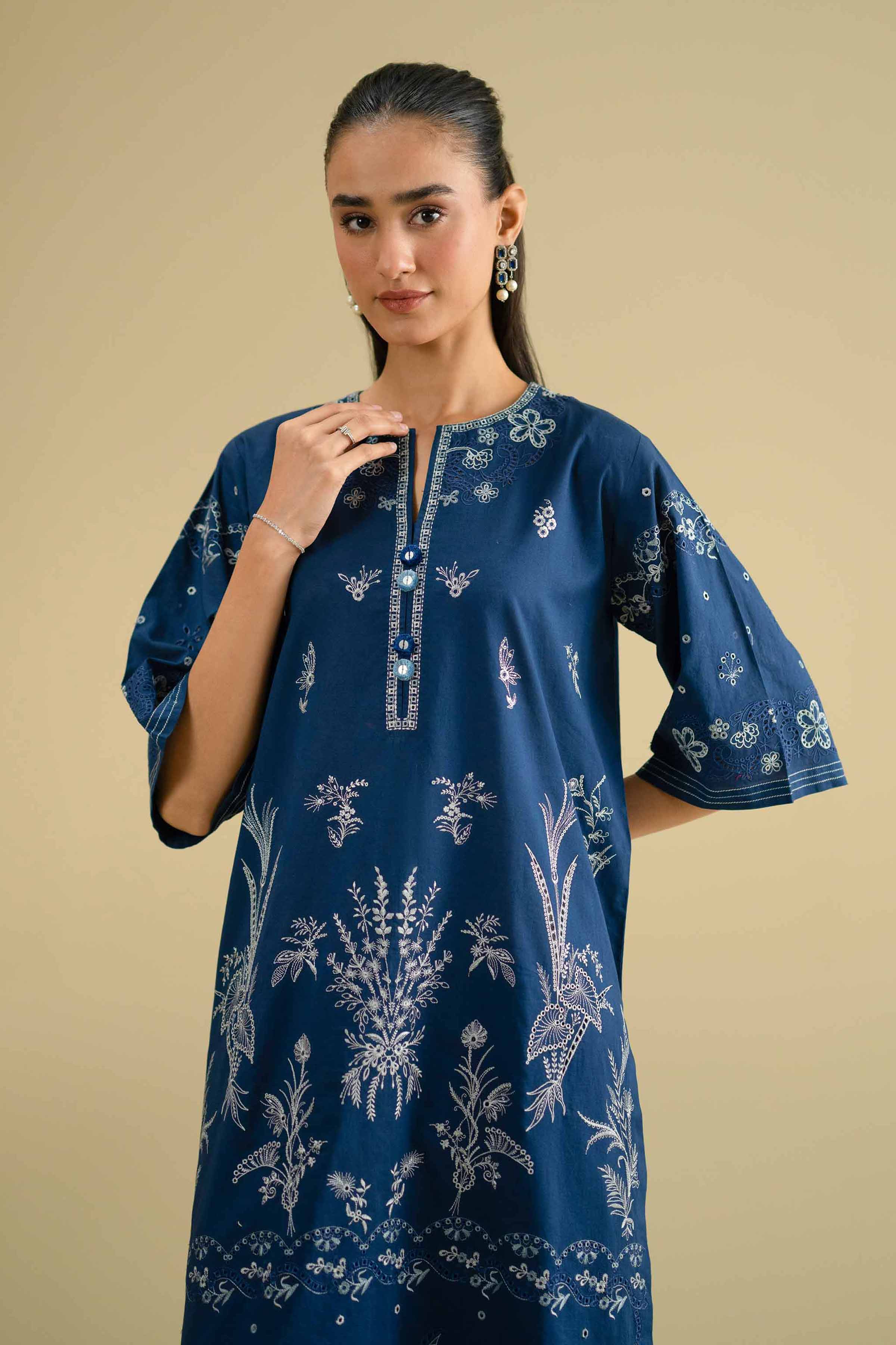 2 Piece - Embroidered Suit - KFE26-54 - Image 6