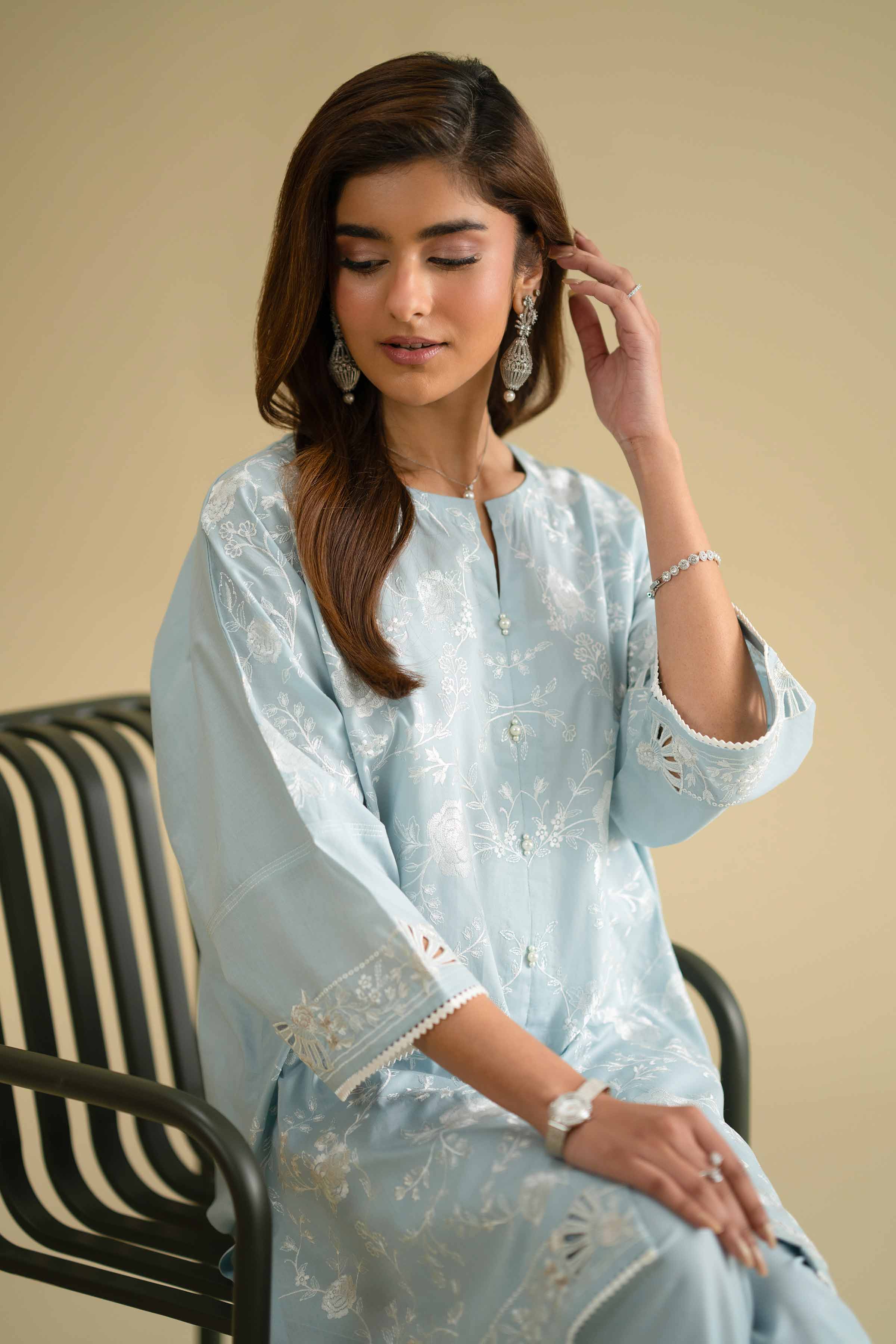 2 Piece - Embroidered Suit - KFE26-57 - Image 2