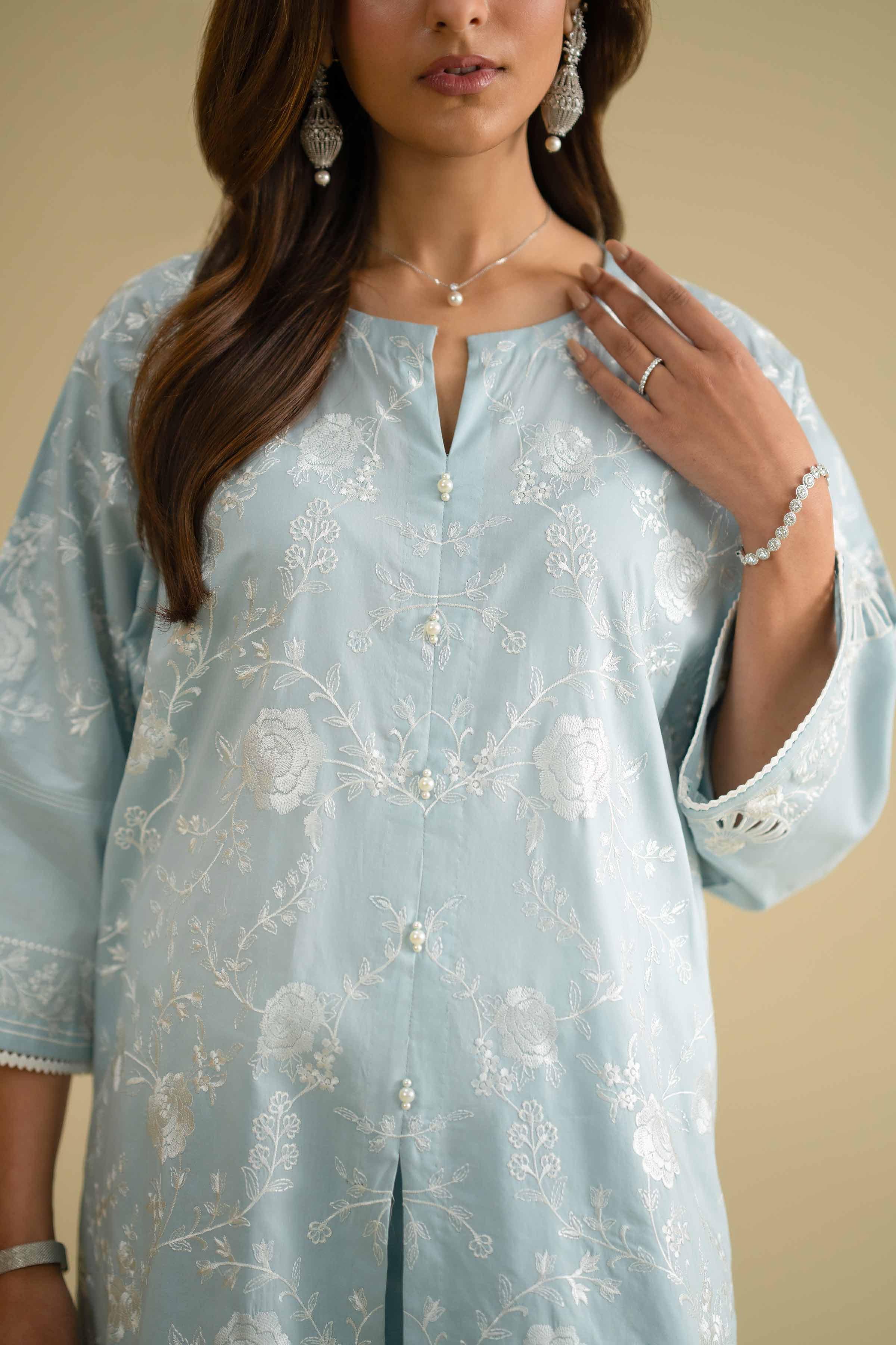 2 Piece - Embroidered Suit - KFE26-57 - Image 6