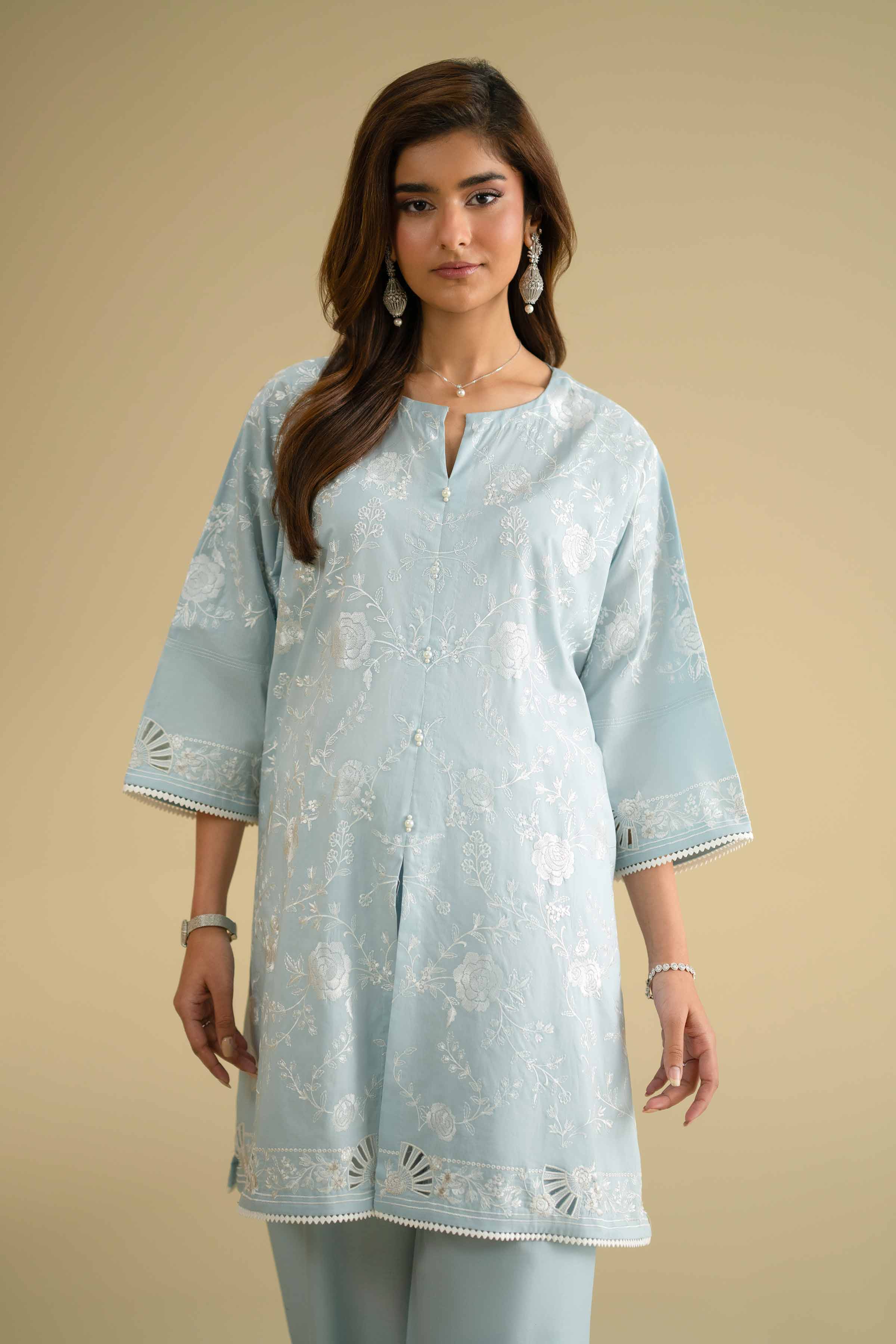 2 Piece - Embroidered Suit - KFE26-57 - Image 7