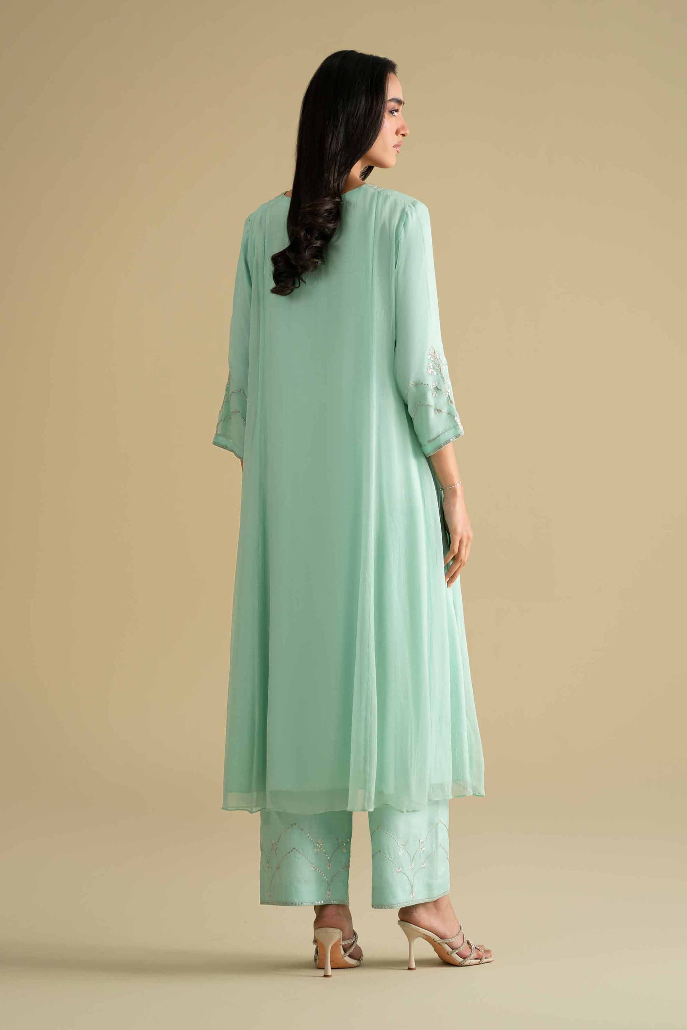 2 Piece - Embroidered Suit - KFE26-61 - Image 4