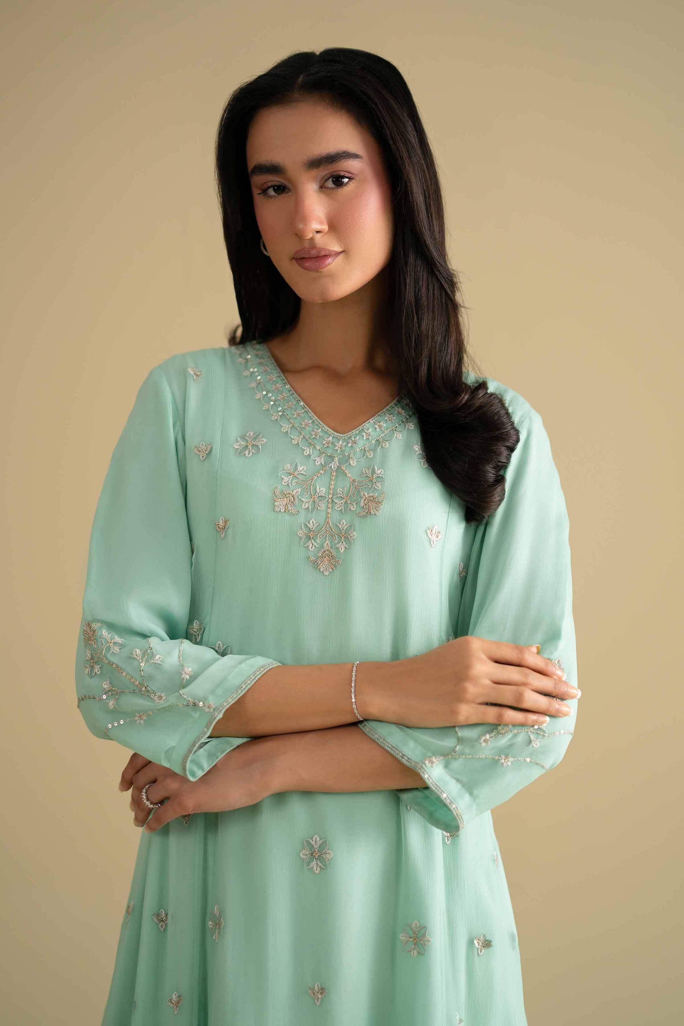 2 Piece - Embroidered Suit - KFE26-61 - Image 6