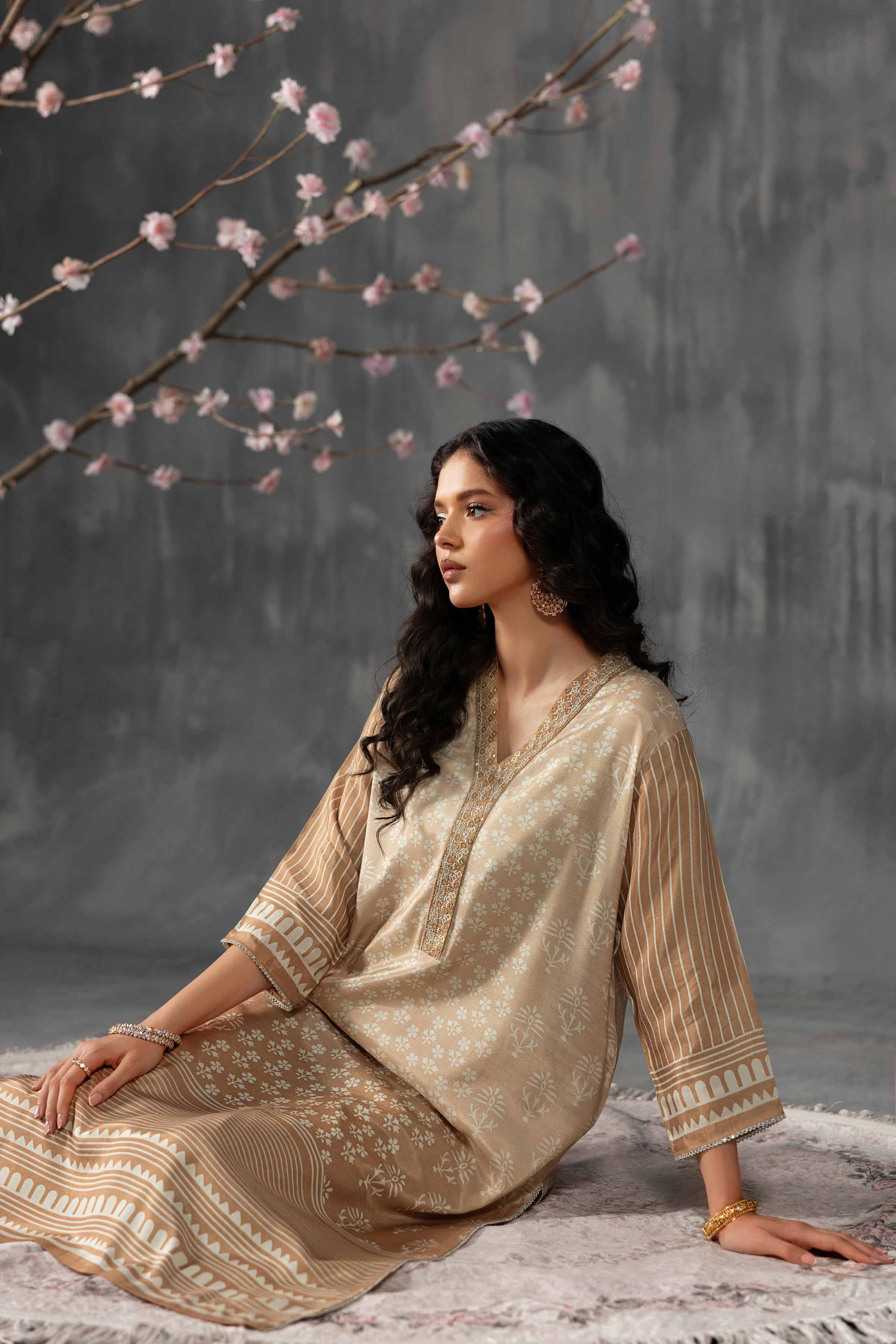 2 Piece - Printed Embroidered Suit - KFE26-62 - Image 5