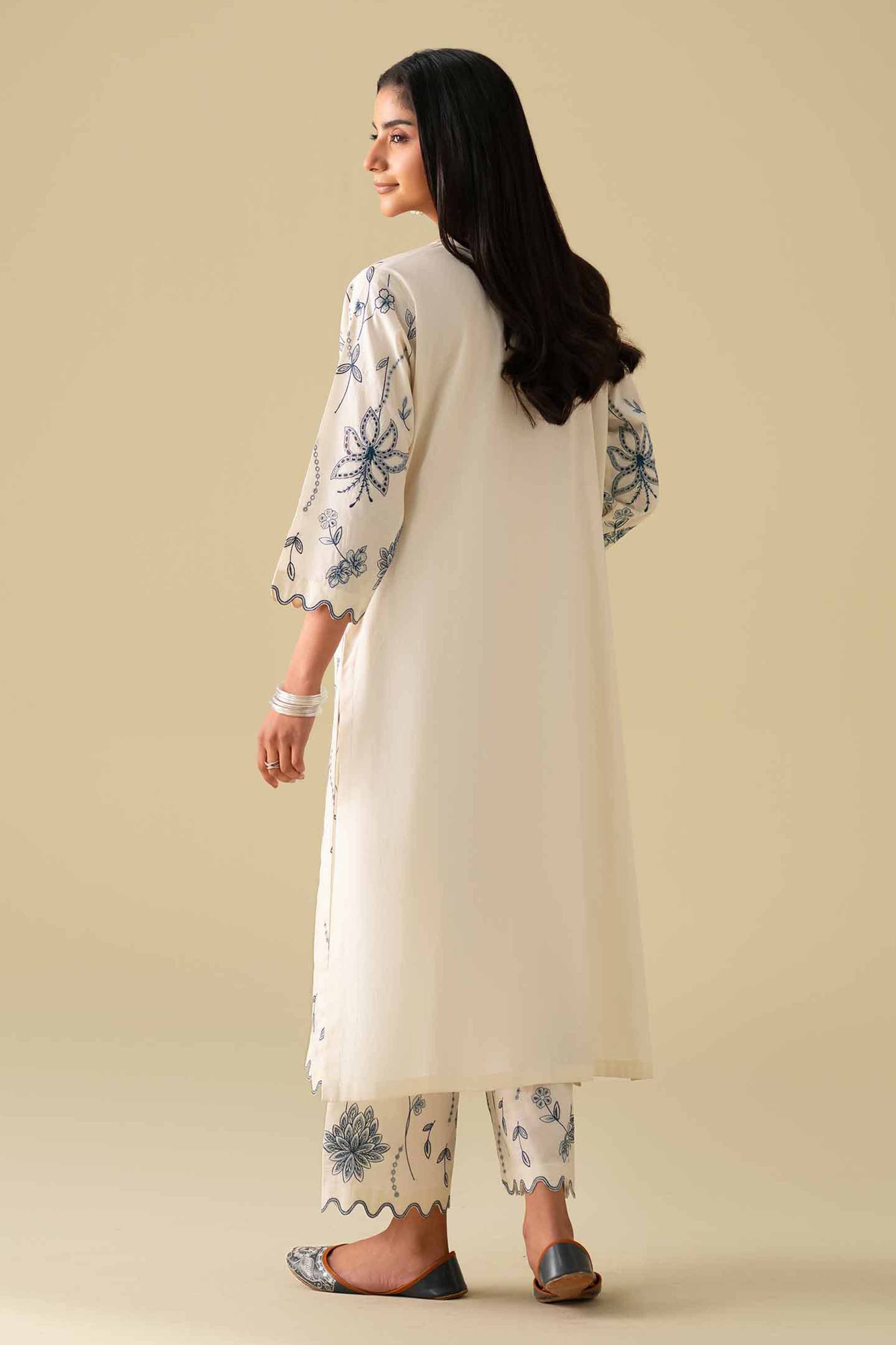 2 Piece - Embroidered Suit - KFE26-66 - Image 4
