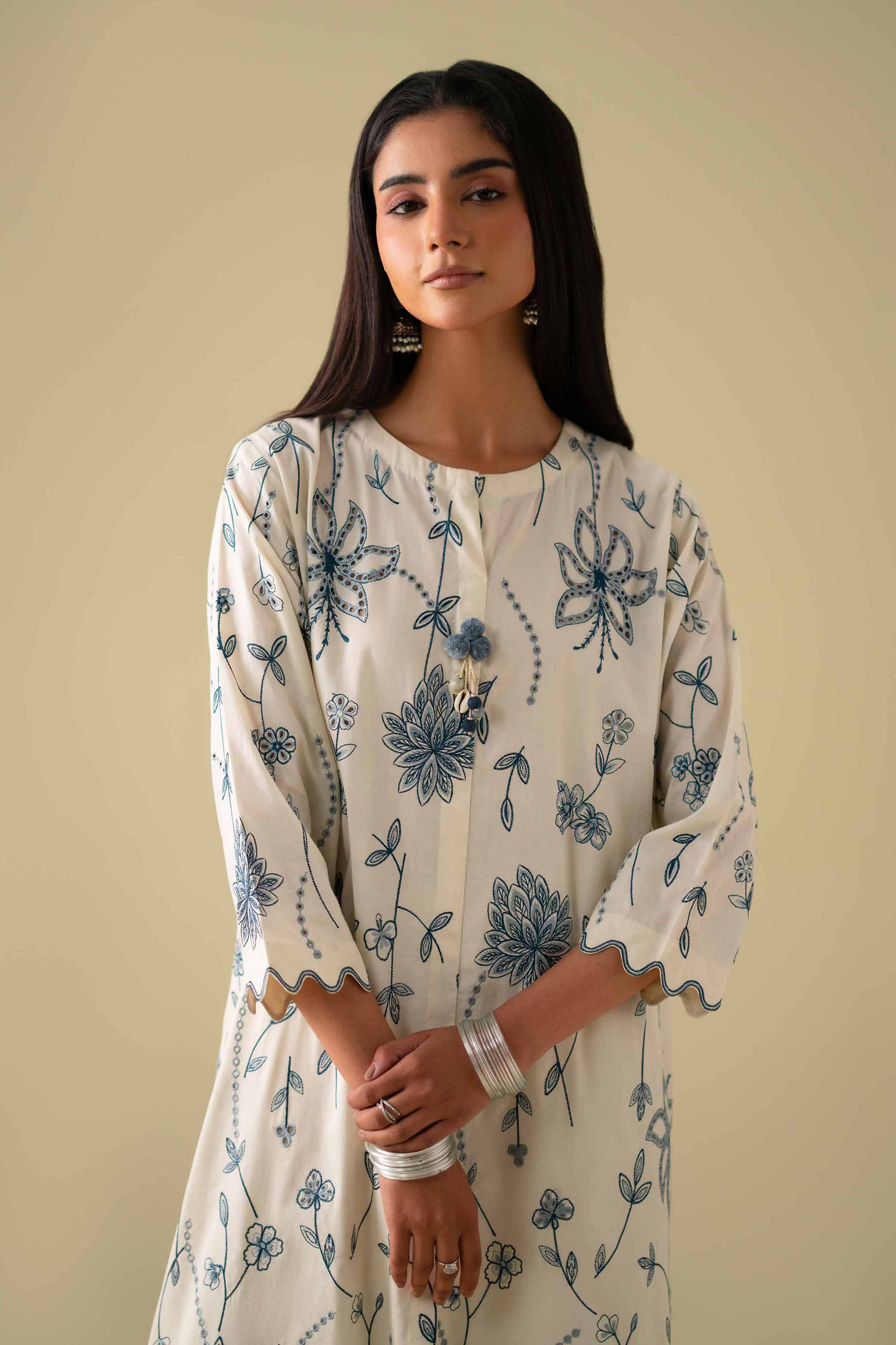 2 Piece - Embroidered Suit - KFE26-66 - Image 6