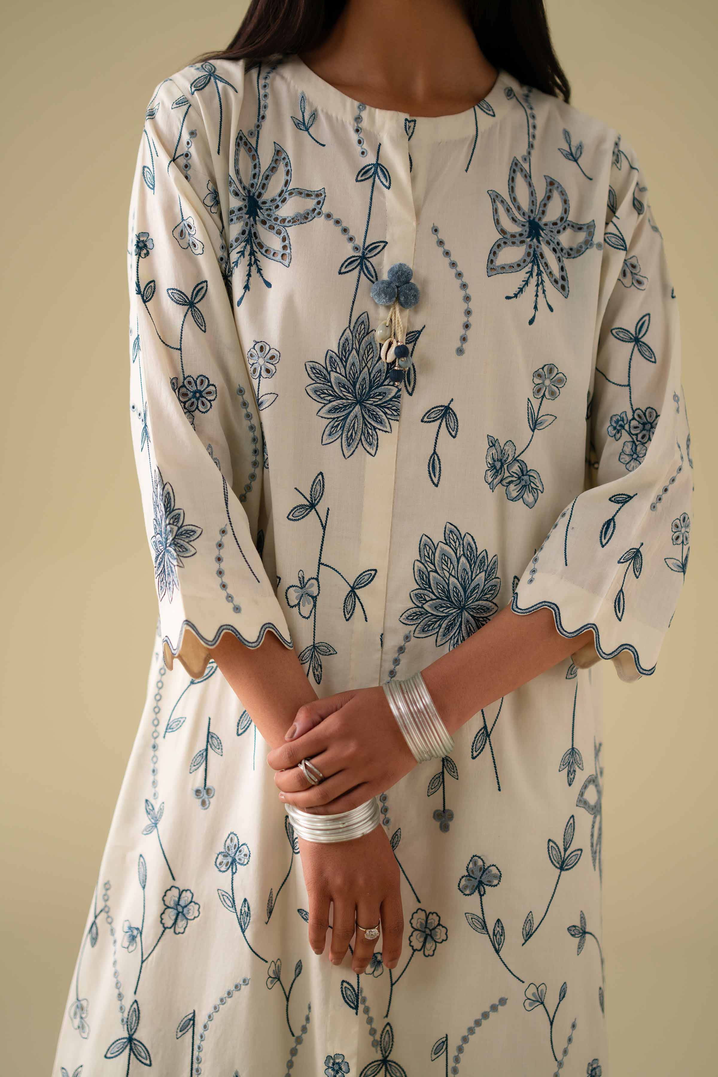 2 Piece - Embroidered Suit - KFE26-66 - Image 8