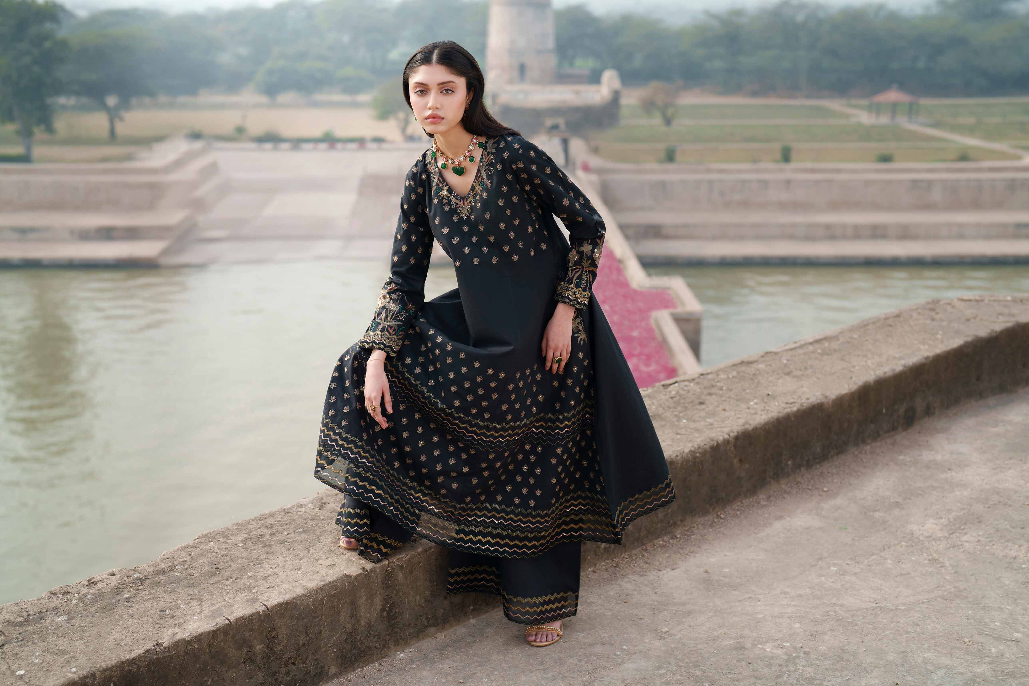 2 Piece - Embroidered Suit - KFE26-67 - Image 11
