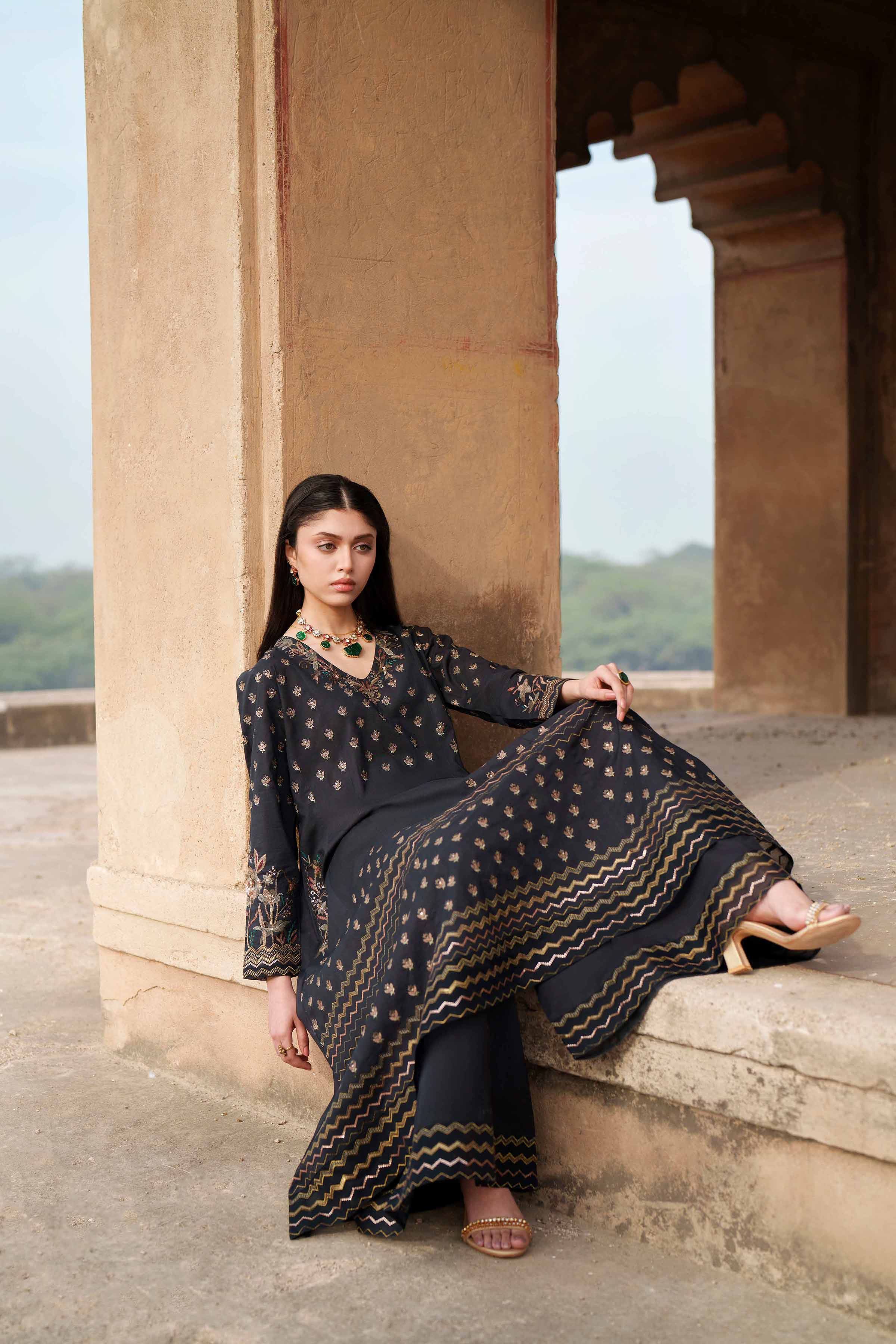 2 Piece - Embroidered Suit - KFE26-67 - Image 3