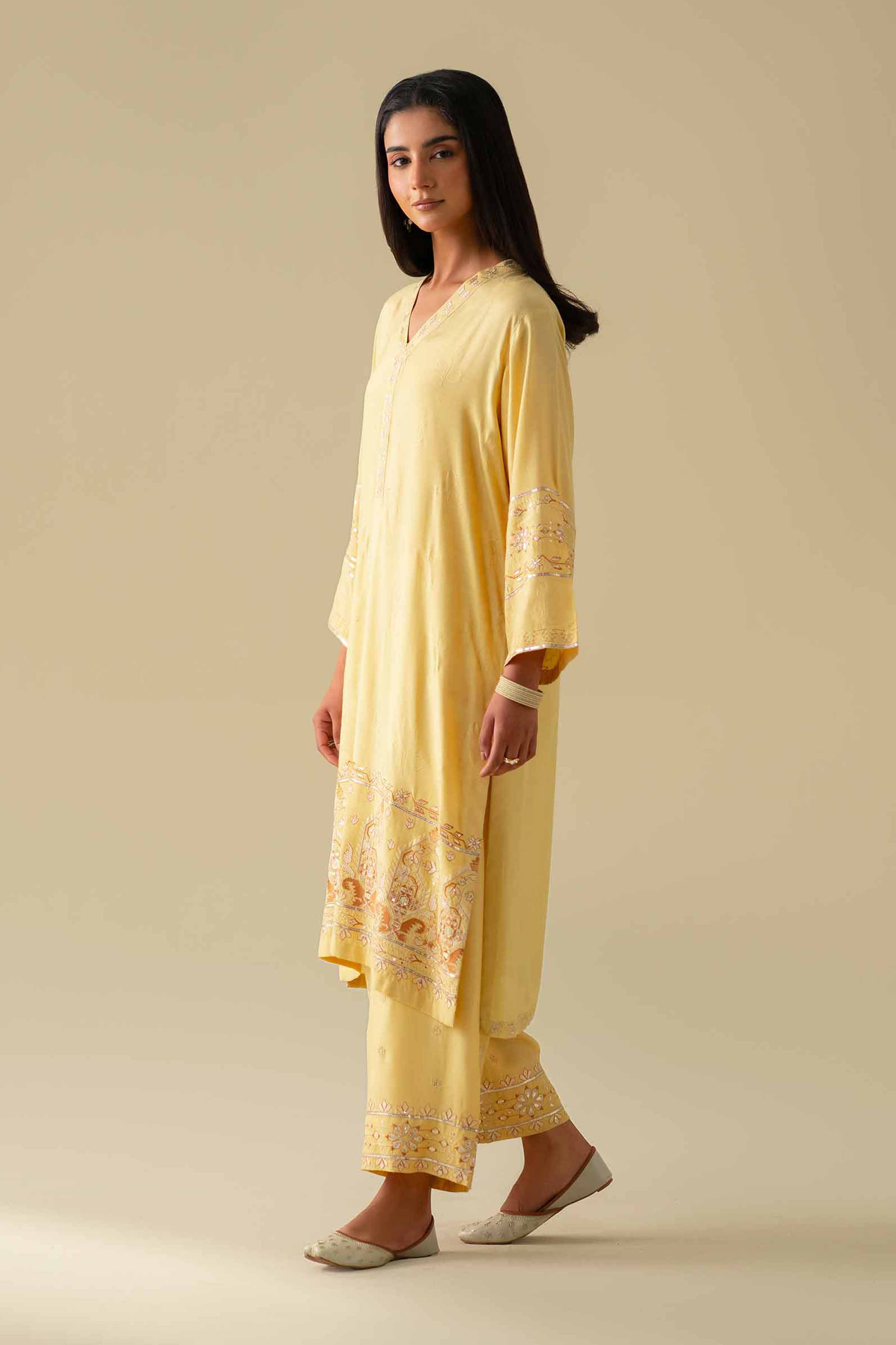 2 Piece - Embroidered Suit - KFE26-68 - Image 3
