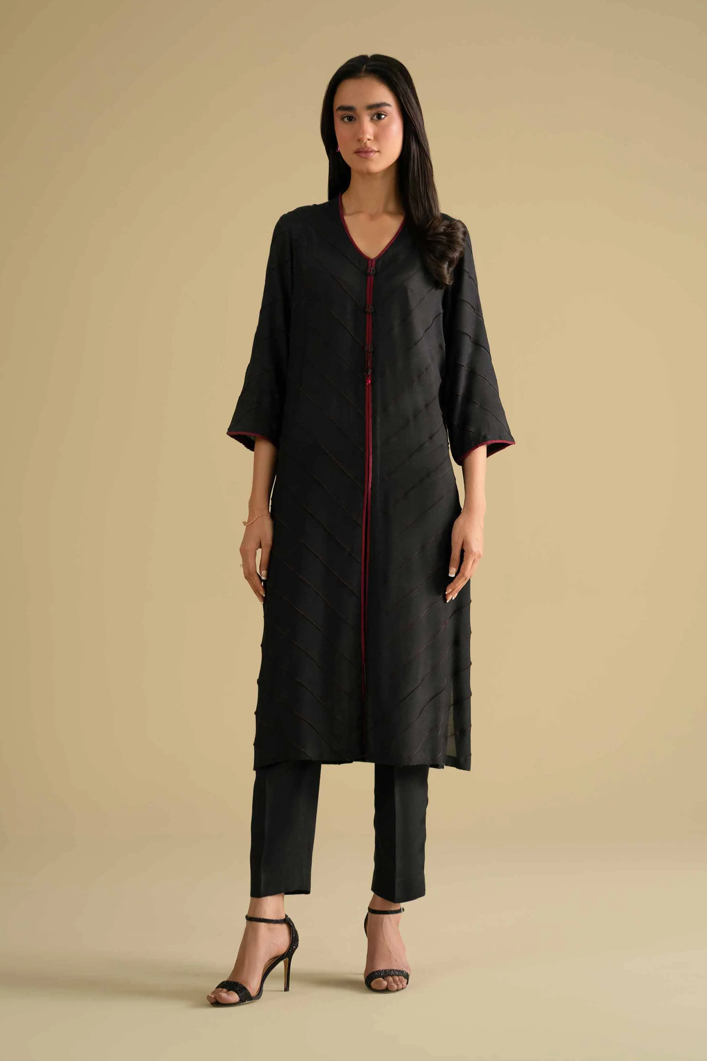 2 Piece - Embroidered Suit - KFE26-70 - Image 4
