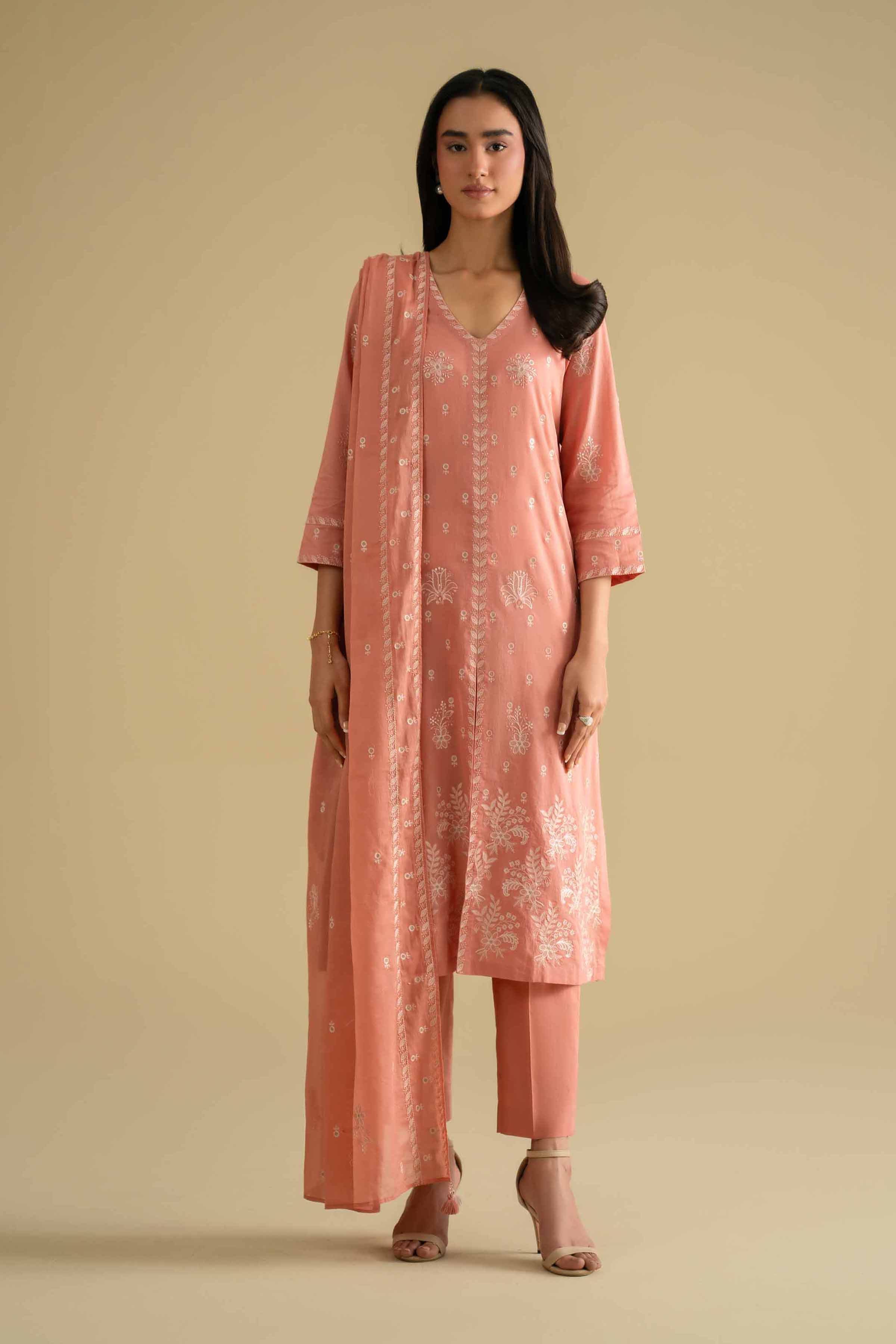 3 Piece - Embroidered Suit - KFE26-75 - Image 3