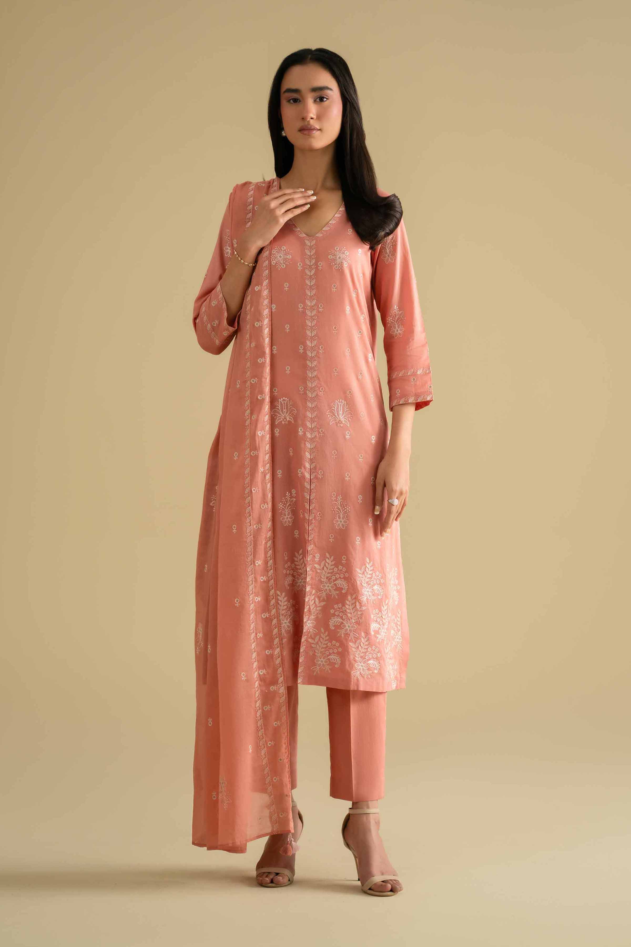 3 Piece - Embroidered Suit - KFE26-75 - Image 5