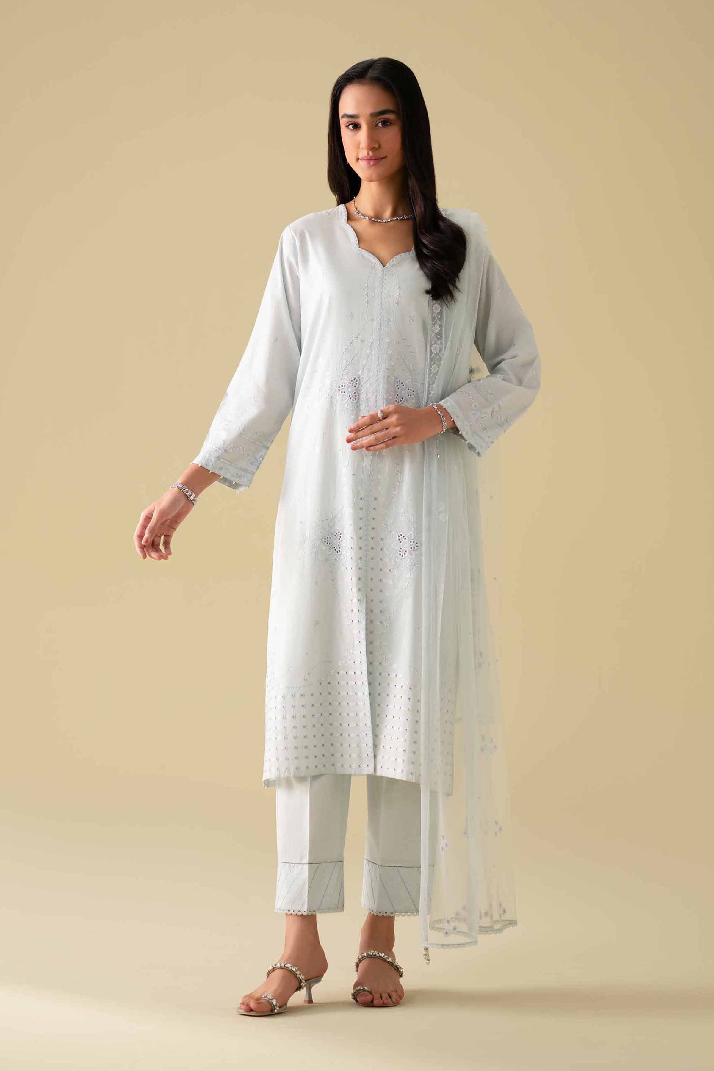 3 Piece - Embroidered Suit - KFE26-79 - Image 3