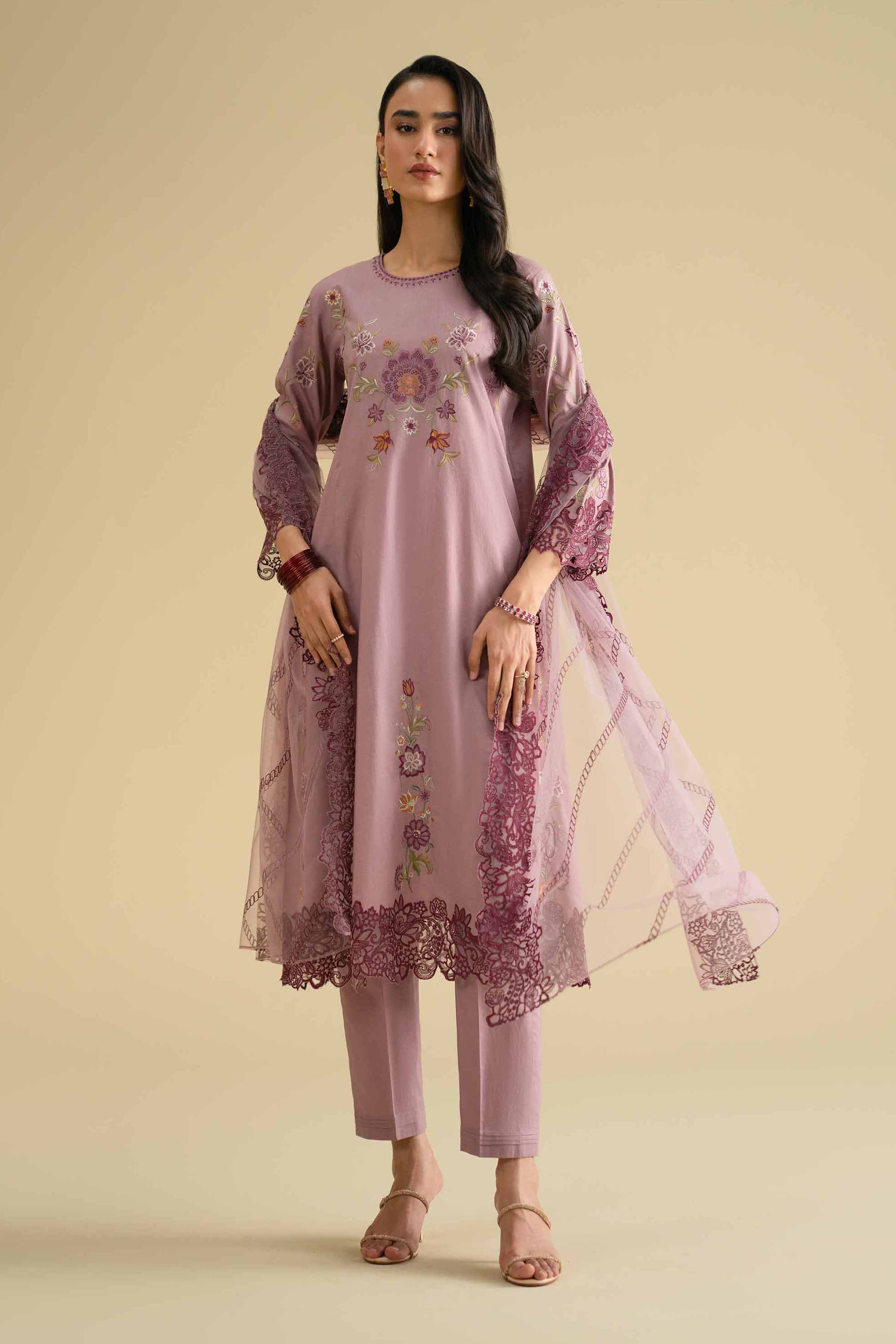 3 Piece - Embroidered Suit - KFE26-86 - Image 3