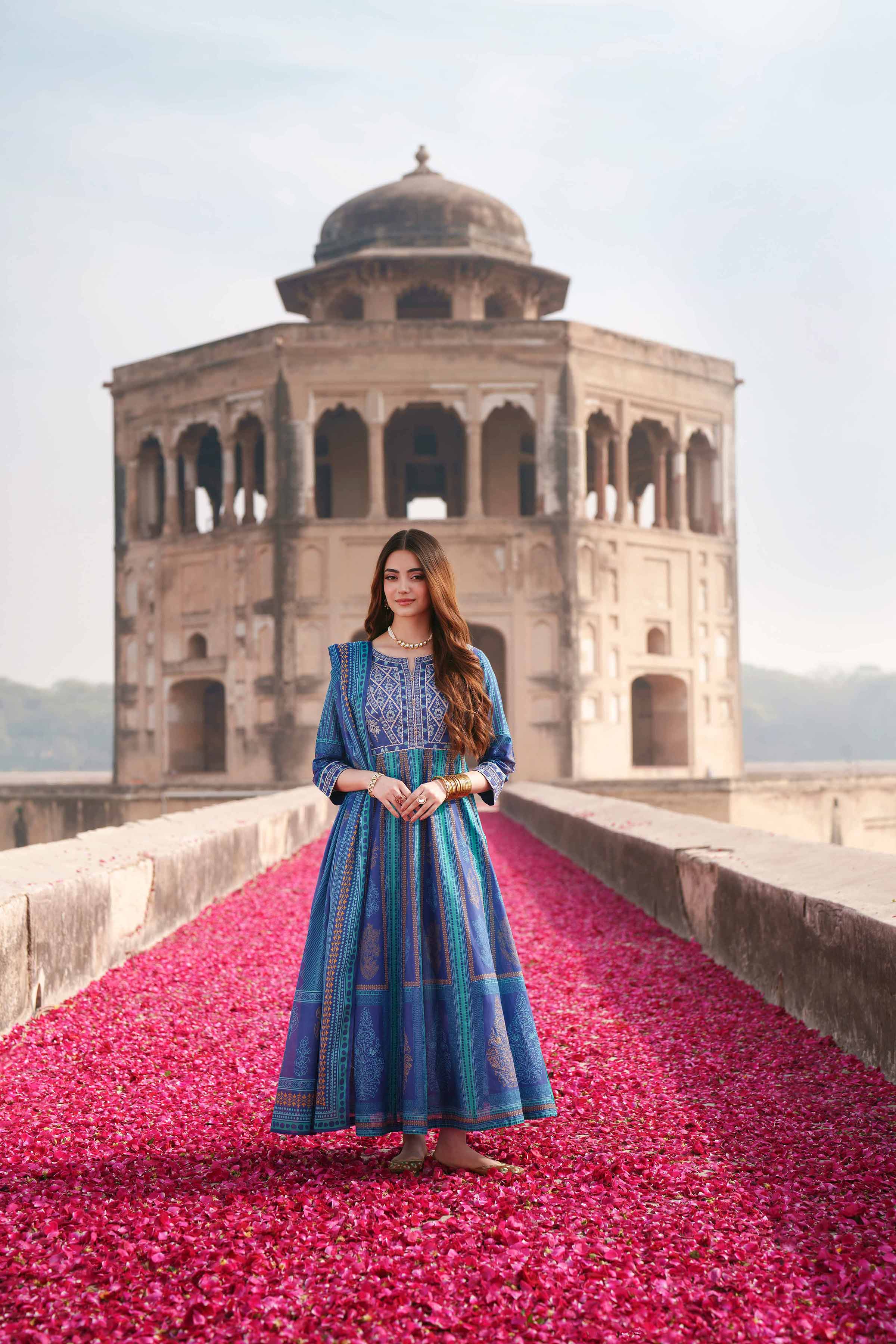3 Piece - Printed Embroidered Suit - KFE26-87 - Image 3