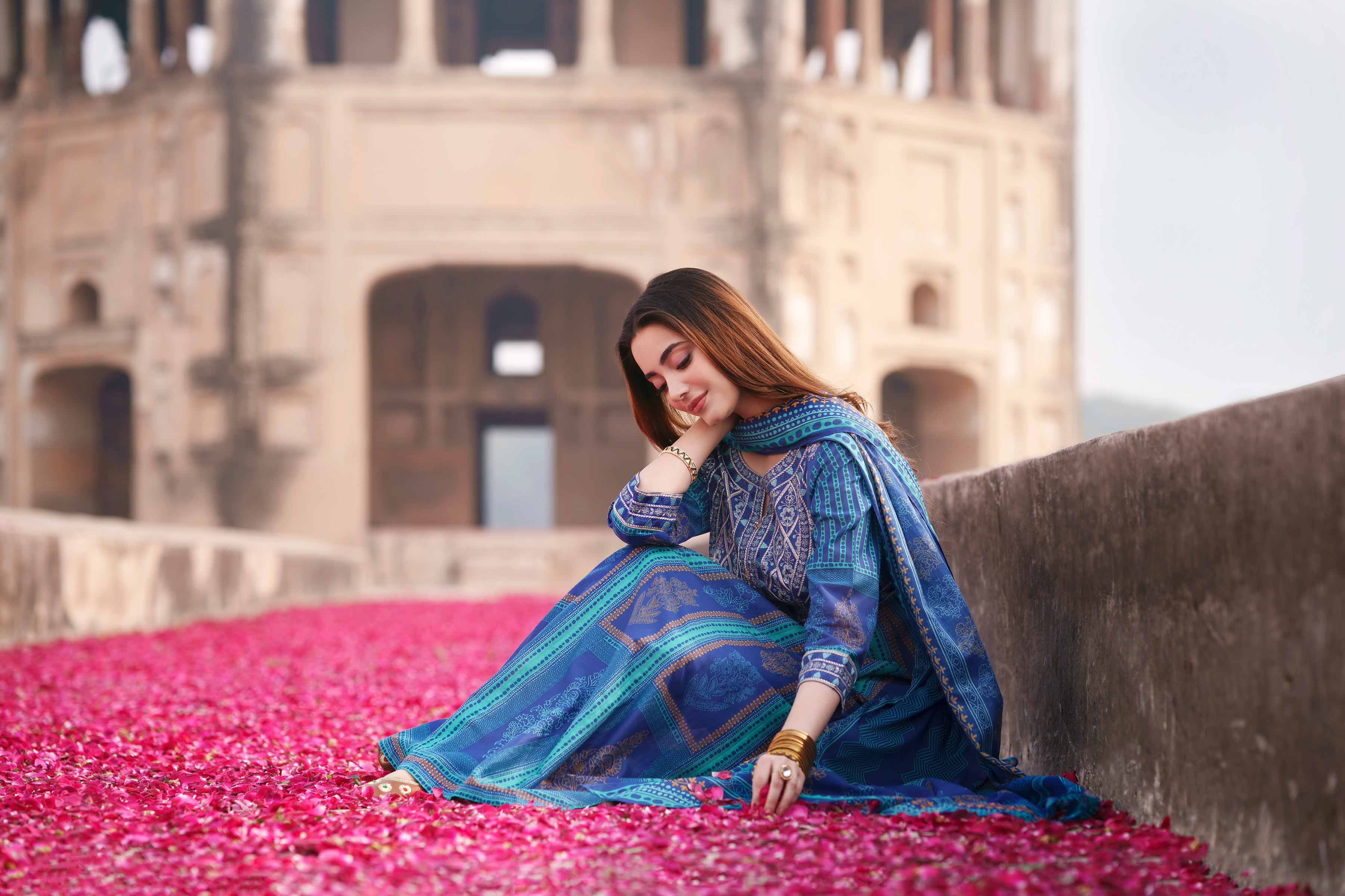 3 Piece - Printed Embroidered Suit - KFE26-87 - Image 5